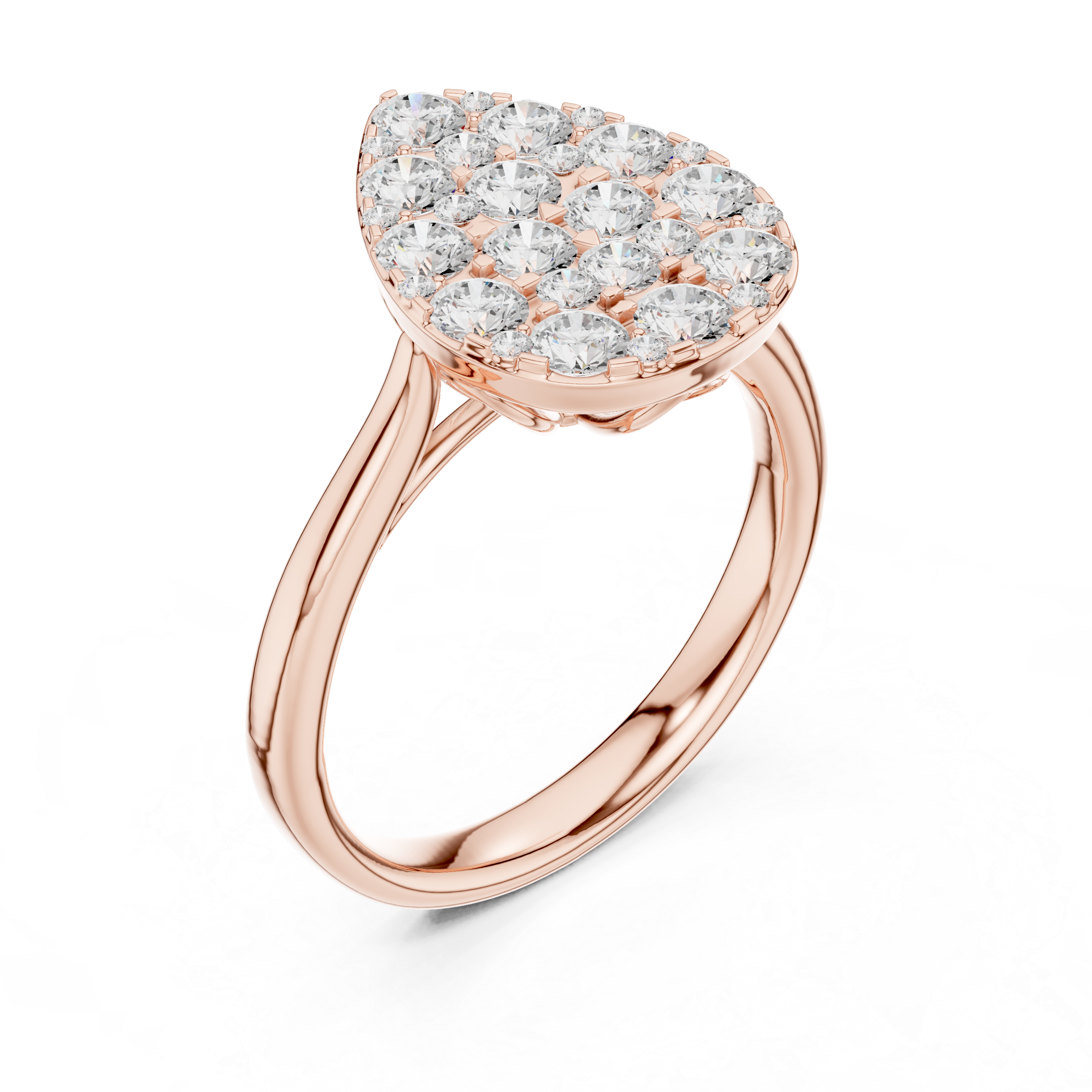 Luxury Pear Diamond Cluster Ring