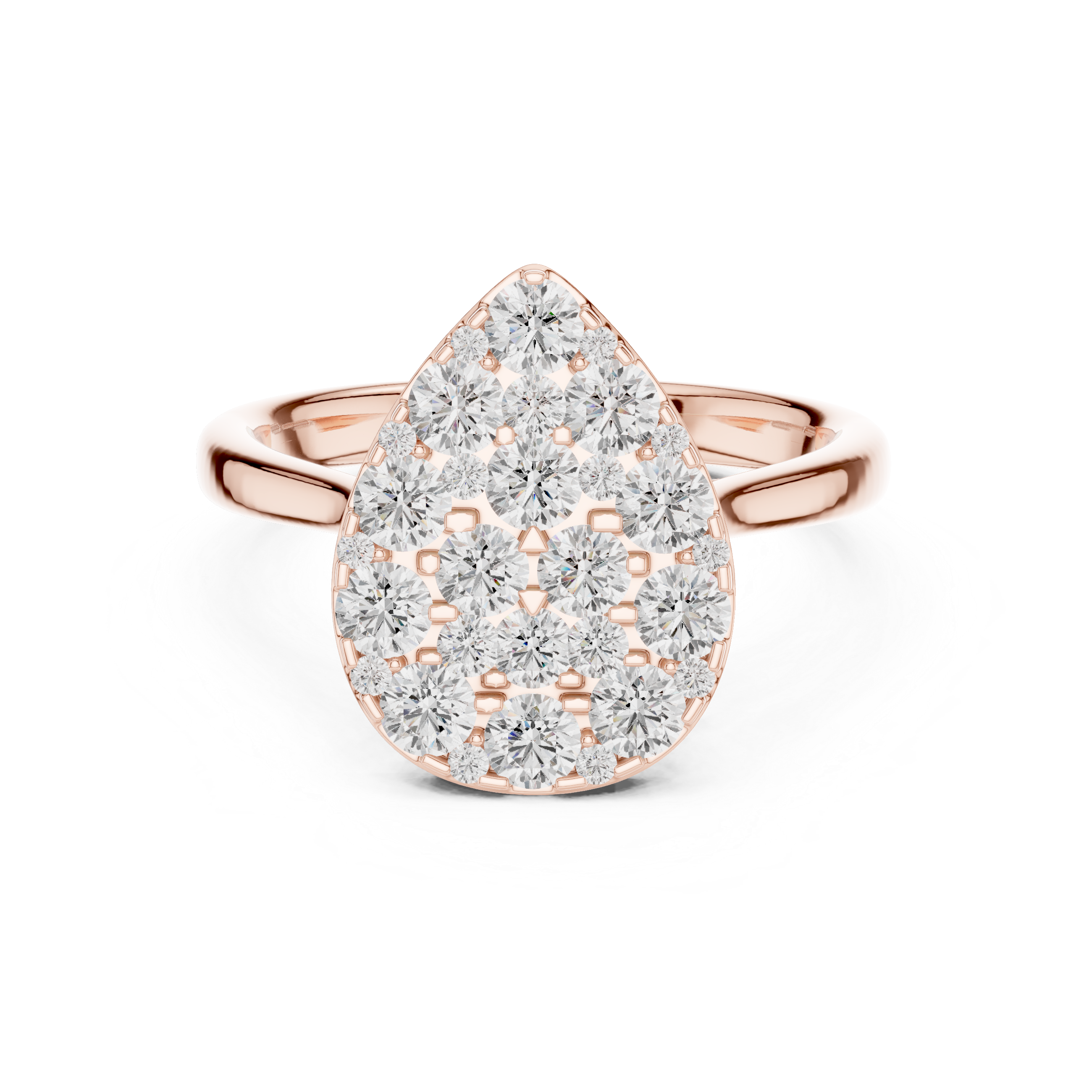 Luxury Pear Diamond Cluster Ring