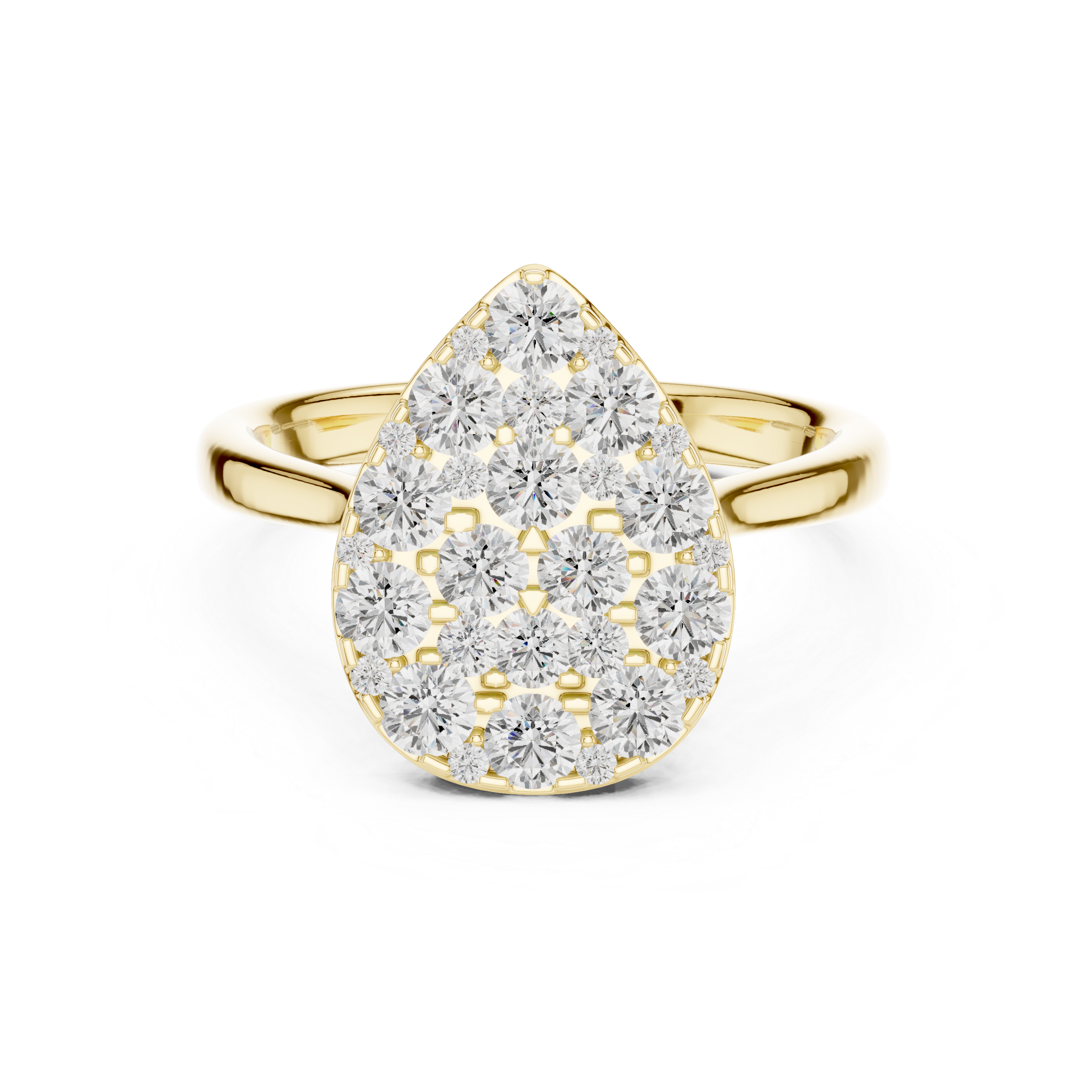 Luxury Pear Diamond Cluster Ring