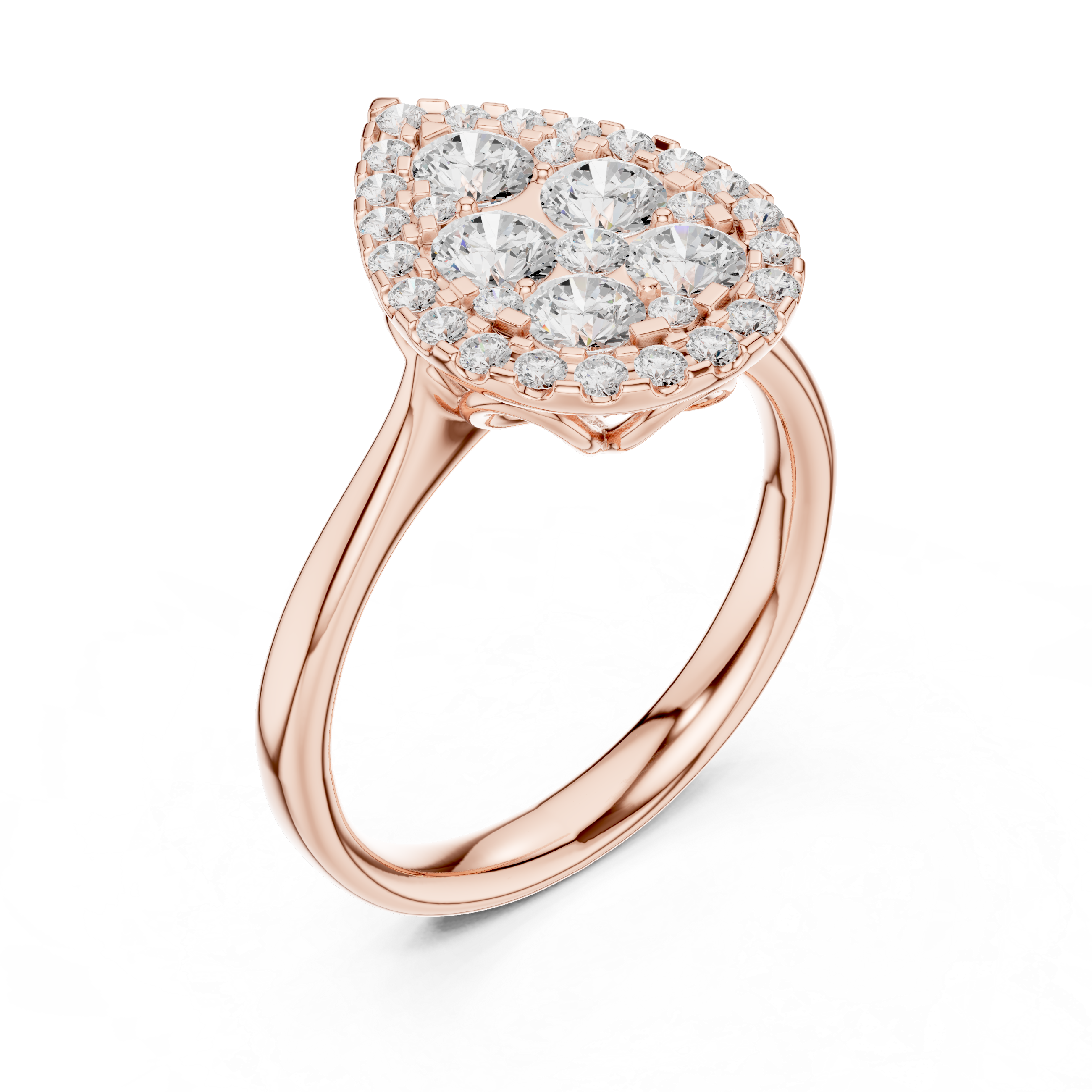 Luxury Pear Diamond Cluster Ring