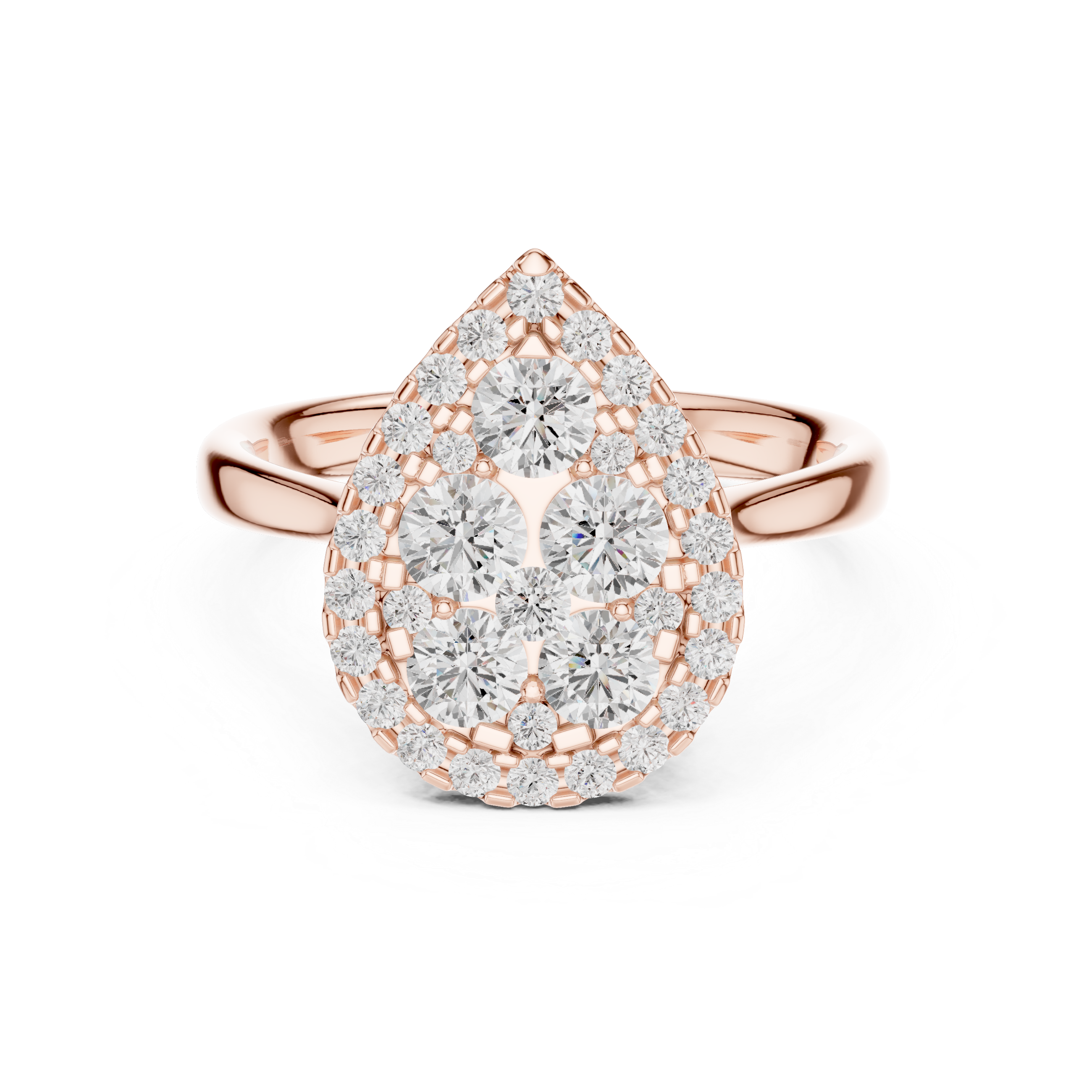 Luxury Pear Diamond Cluster Ring