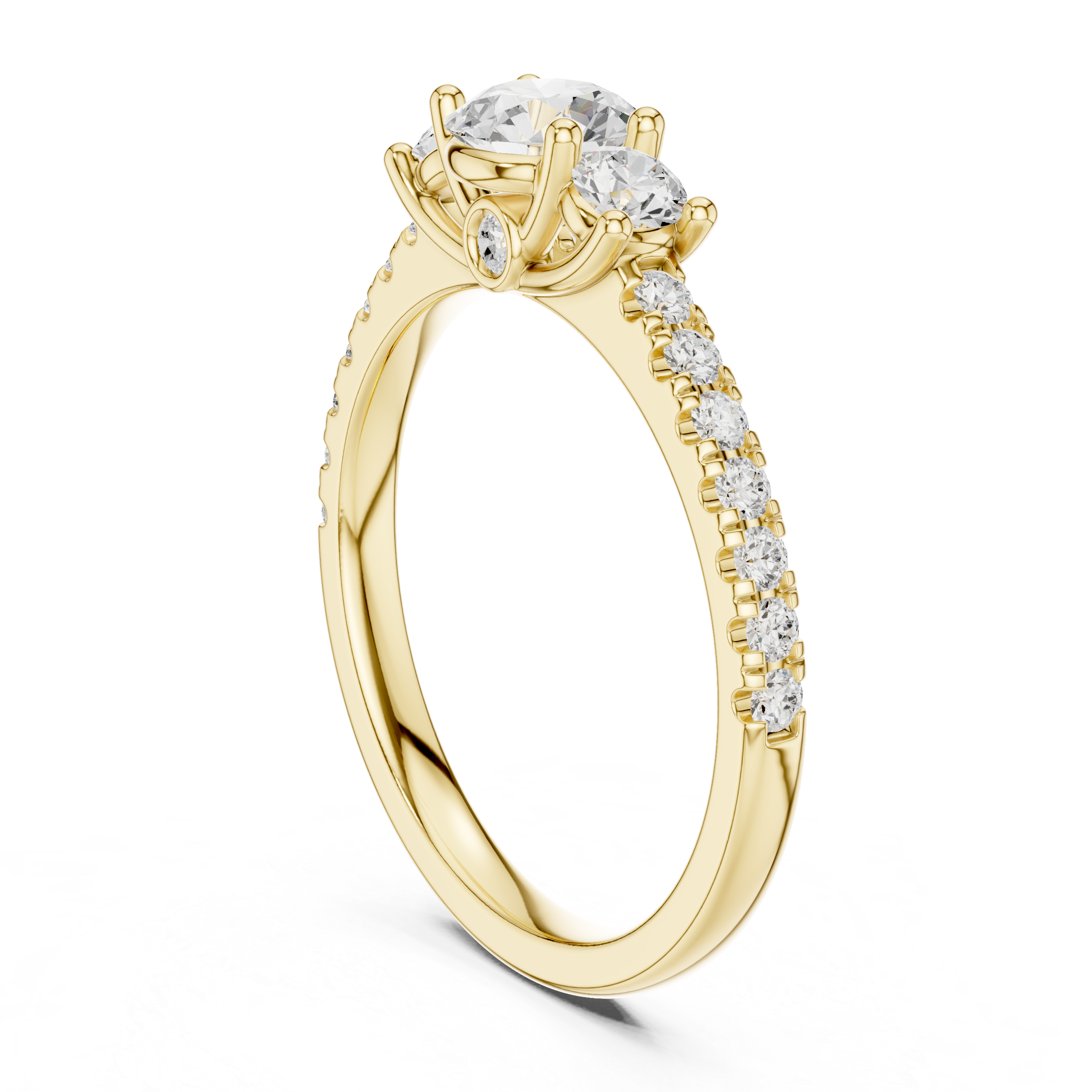 Luxury Three Stone Diamond Ring