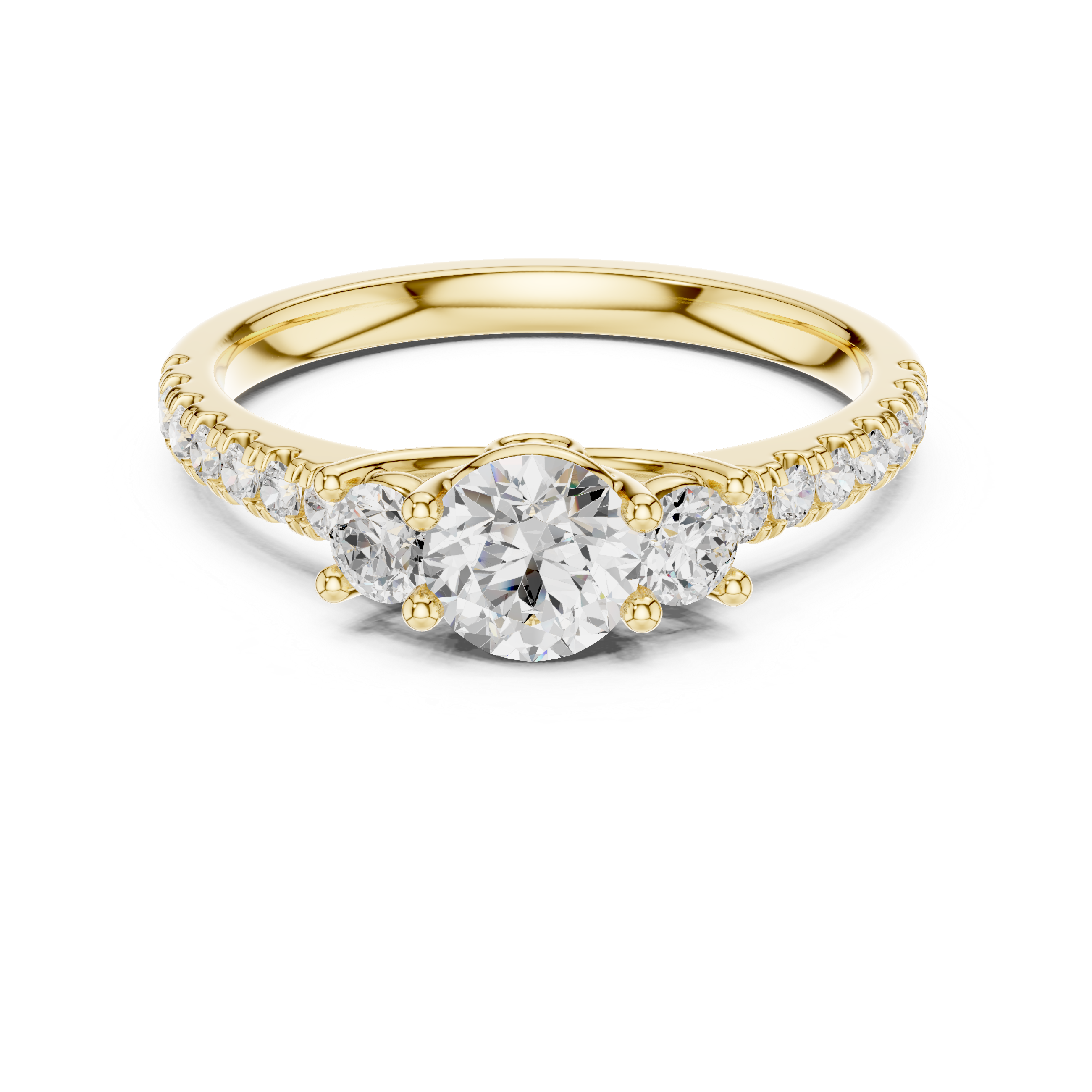 Luxury Three Stone Diamond Ring
