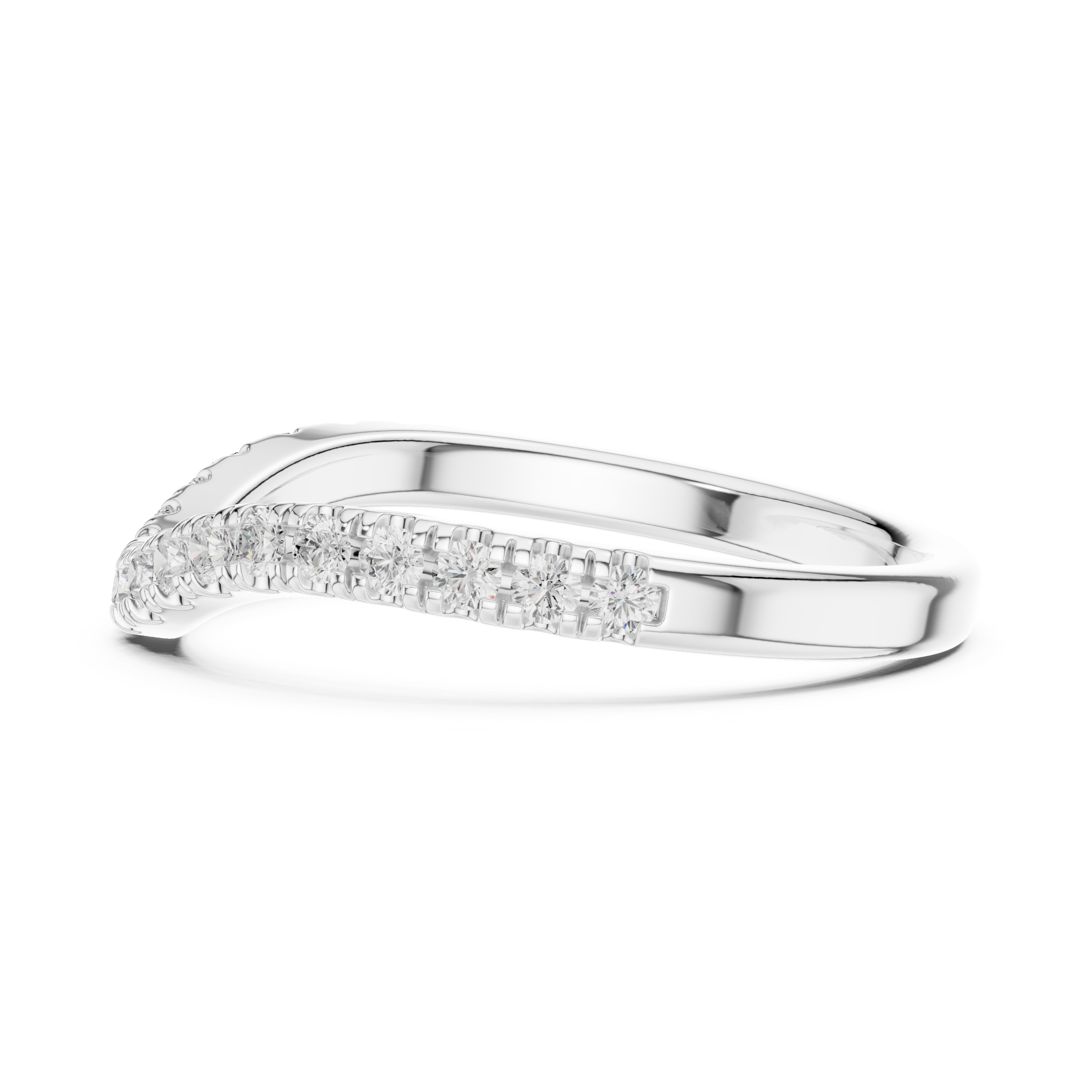 Luxury Chevron Diamond Wedding Band