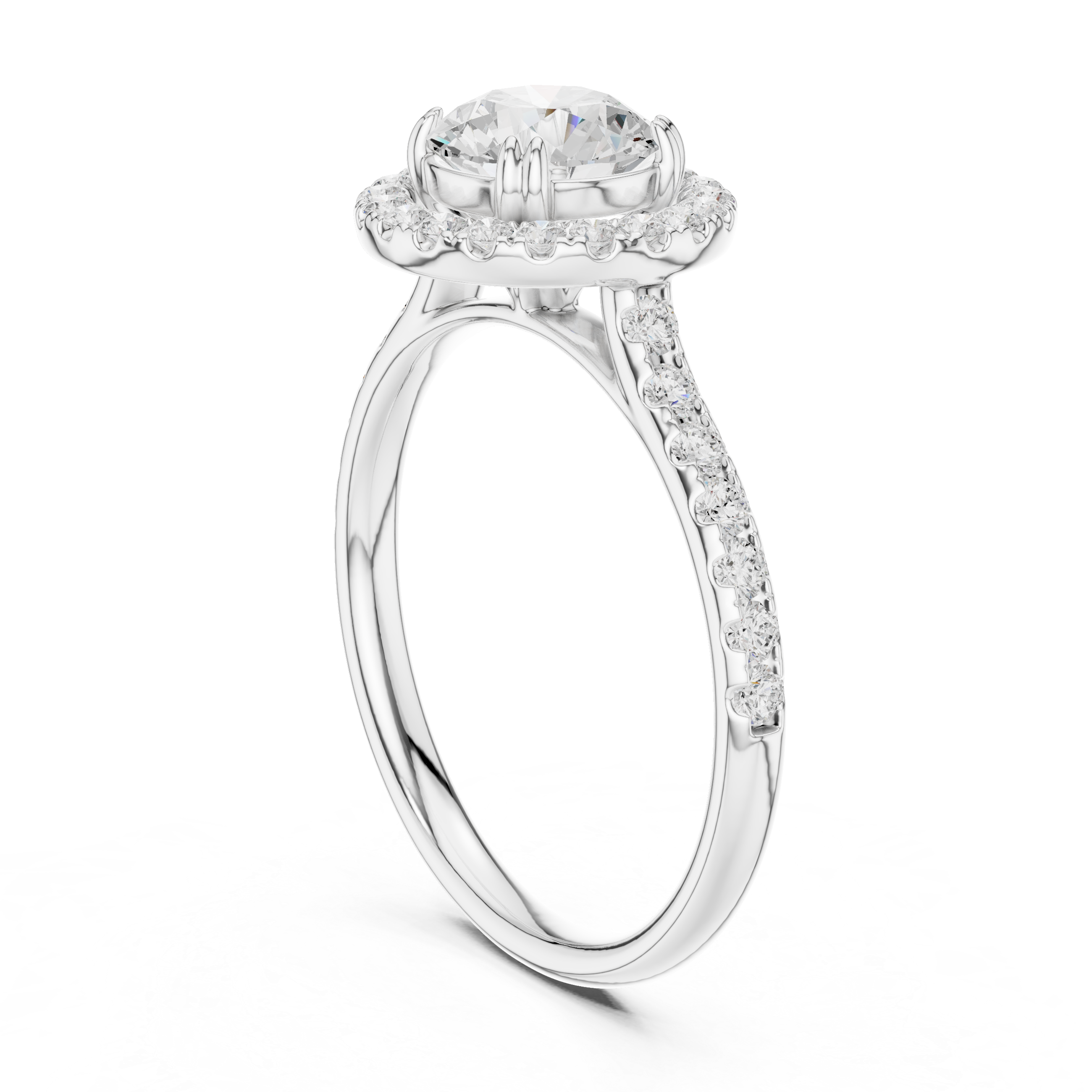 Luxury Halo Diamond Engagement Ring