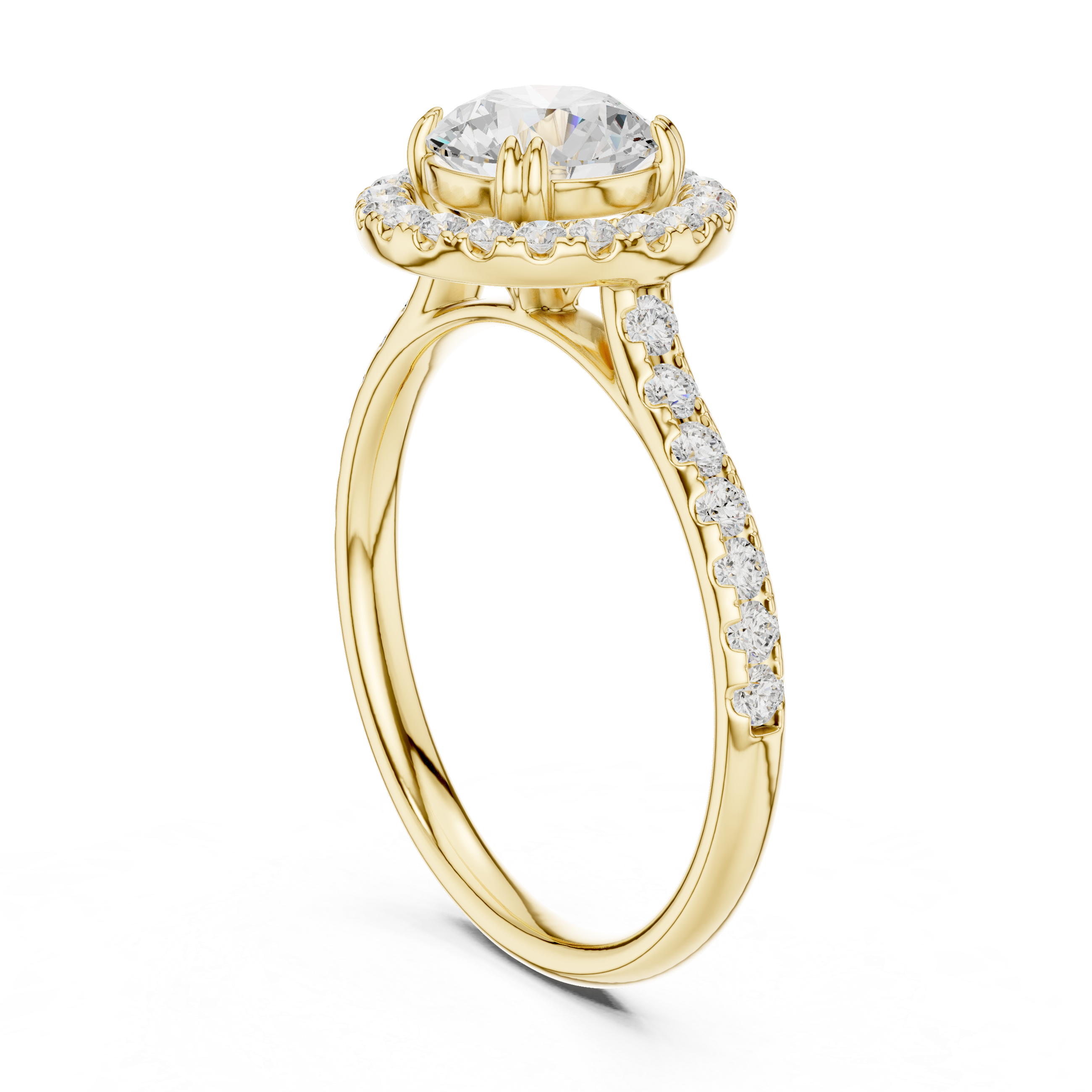 Luxury Halo Diamond Engagement Ring