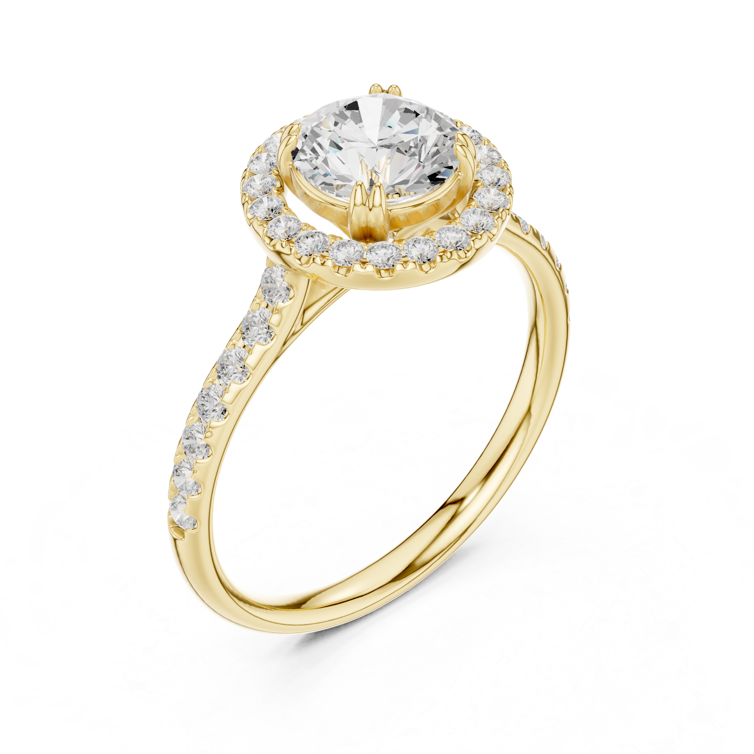 Luxury Halo Diamond Engagement Ring