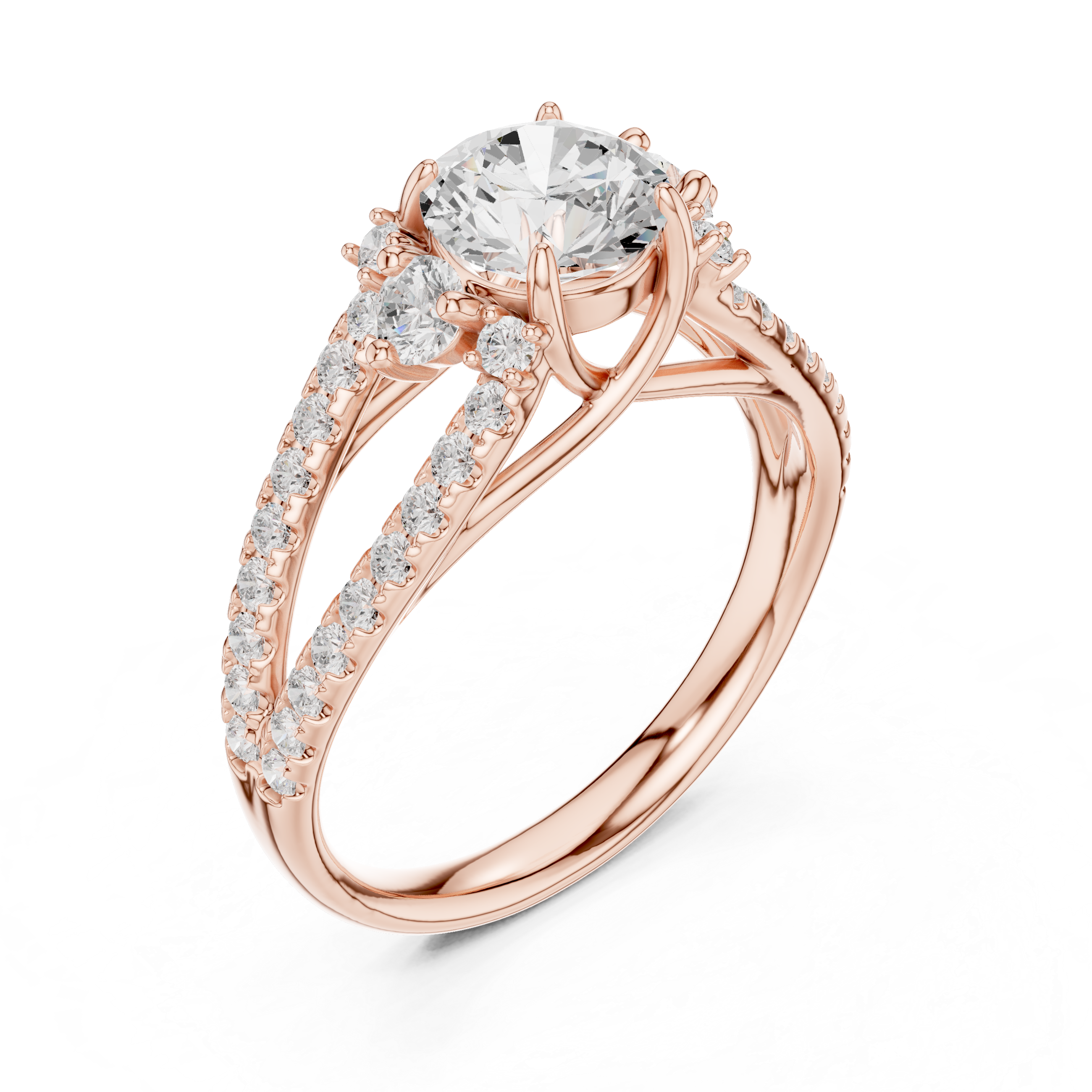 Luxury Split Shank Diamond Ring