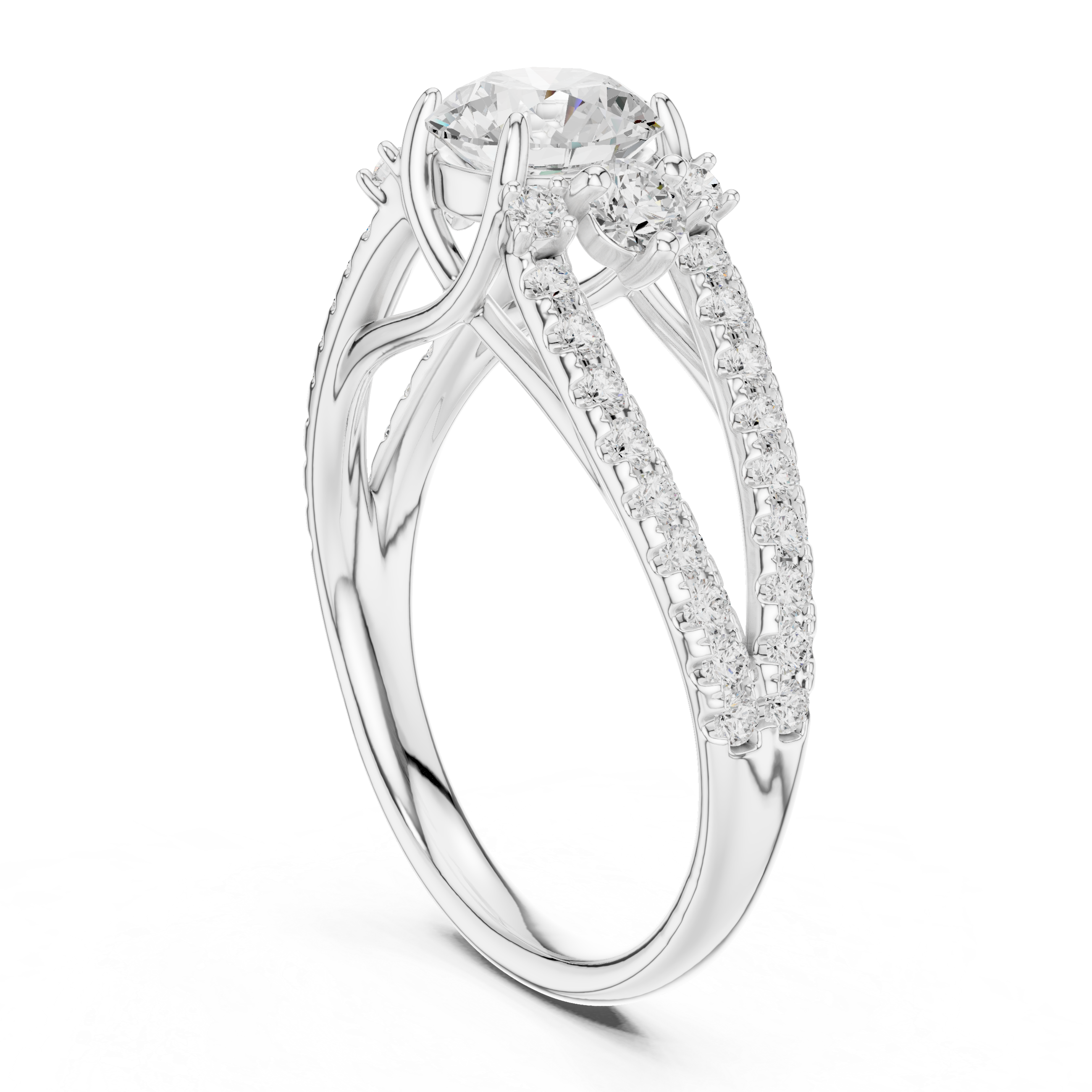 Luxury Split Shank Diamond Ring