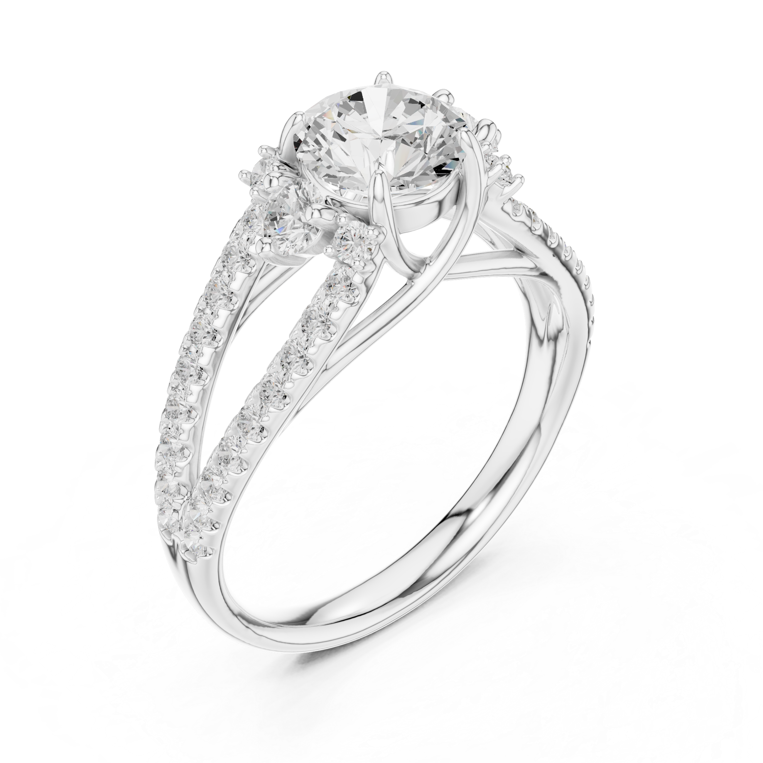 Luxury Split Shank Diamond Ring