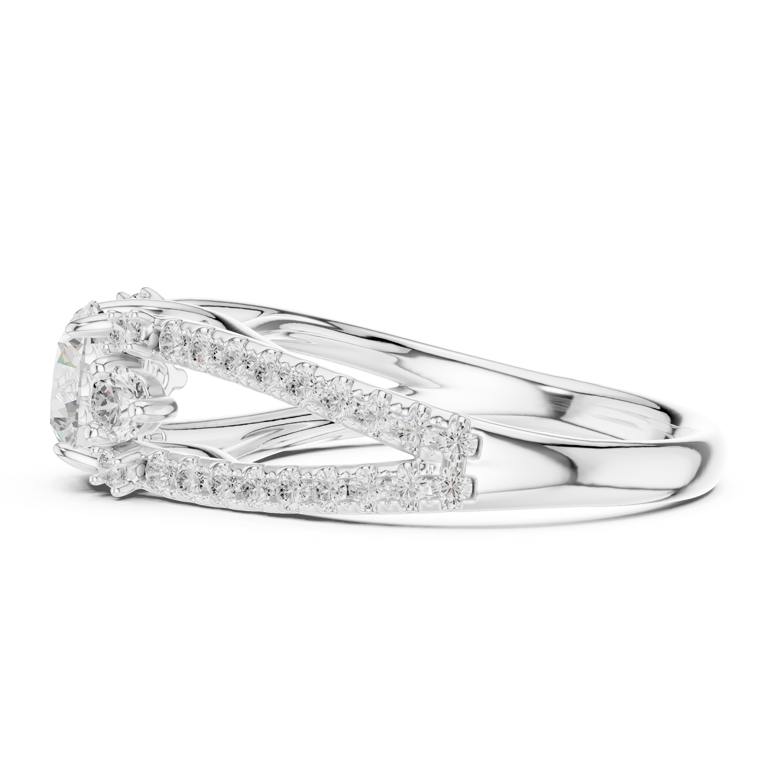 Luxury Split Shank Diamond Ring