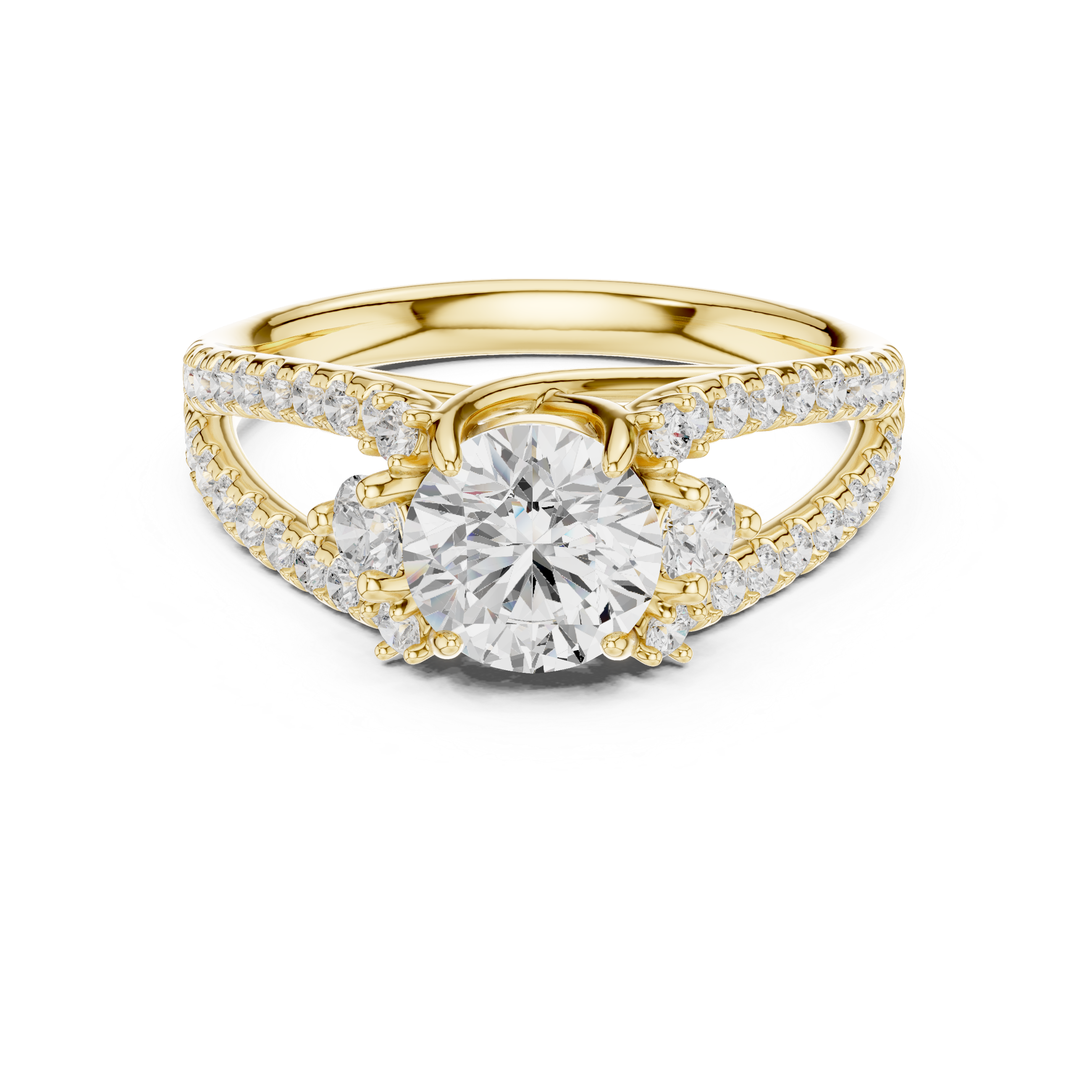 Luxury Split Shank Diamond Ring