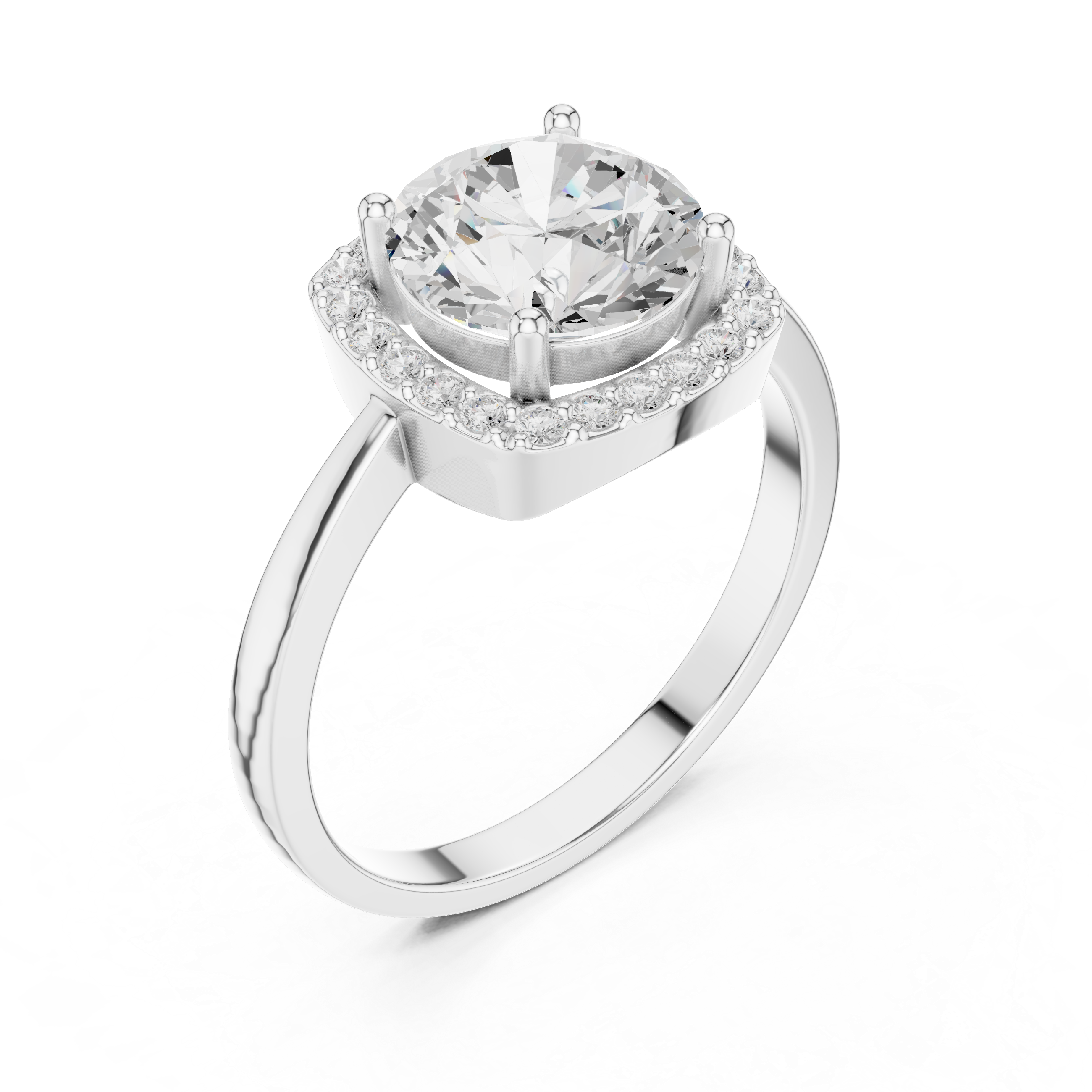 Luxury Cushion Halo Ring