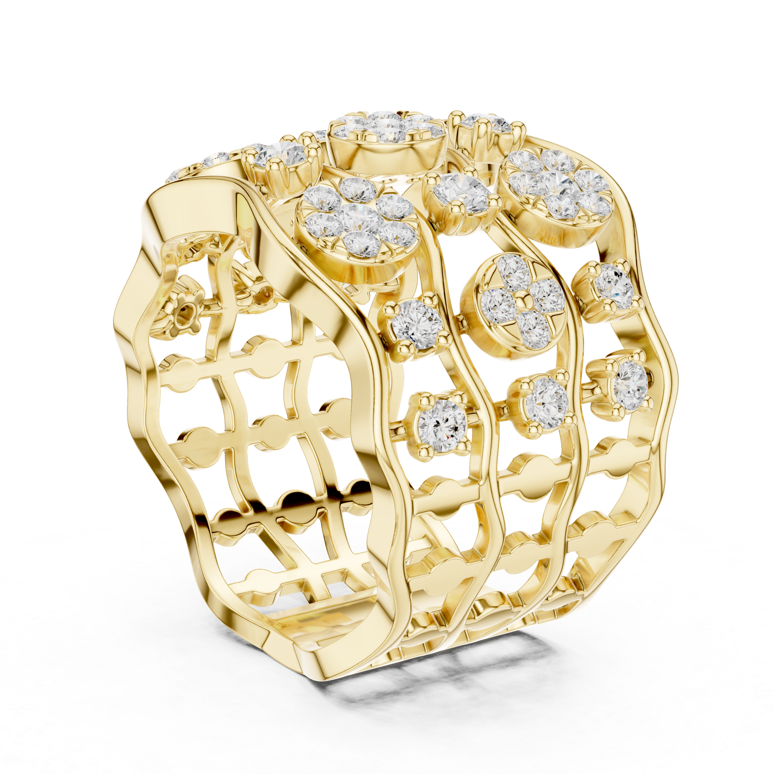 Luxury Diamond Wide Band Ring