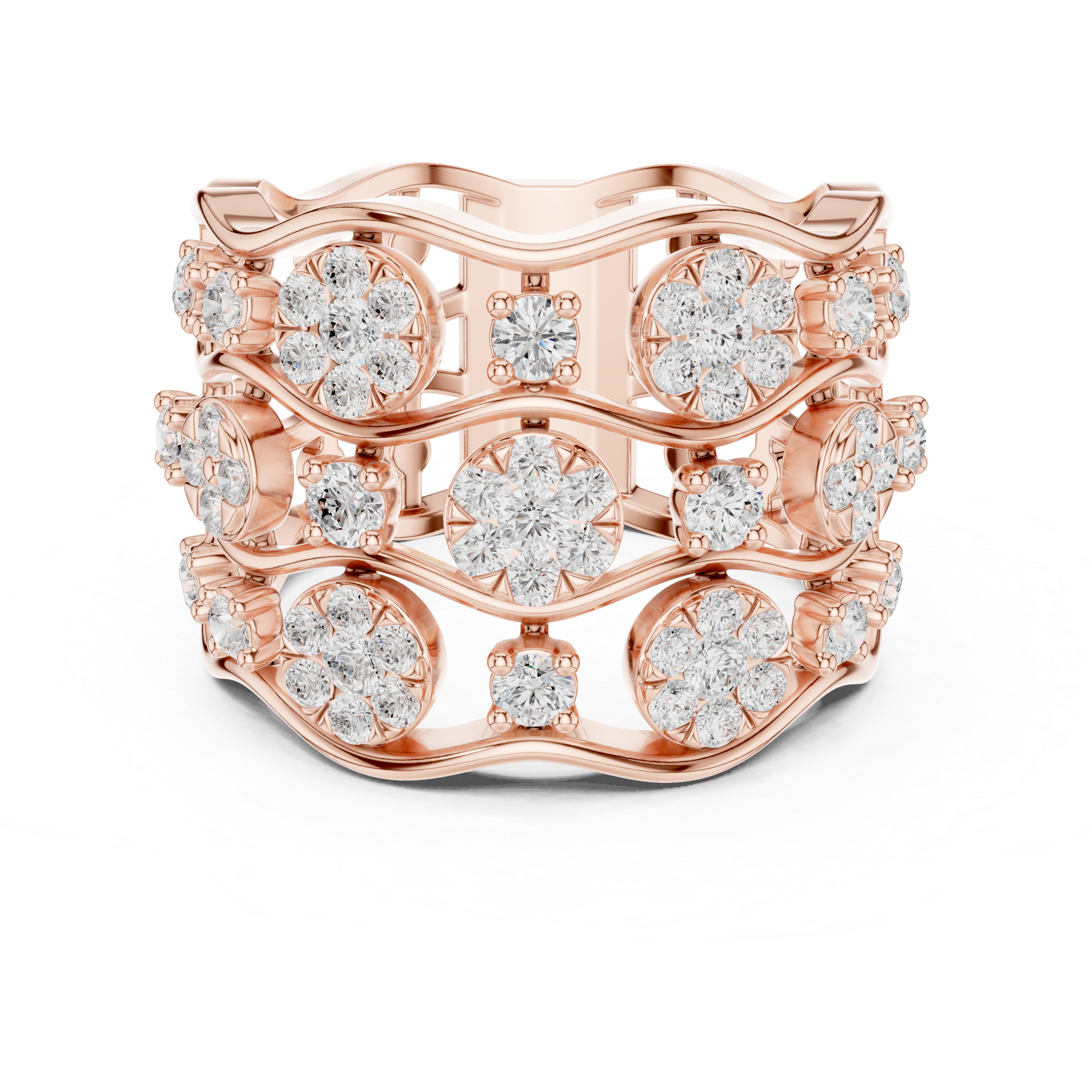 Luxury Diamond Wide Band Ring