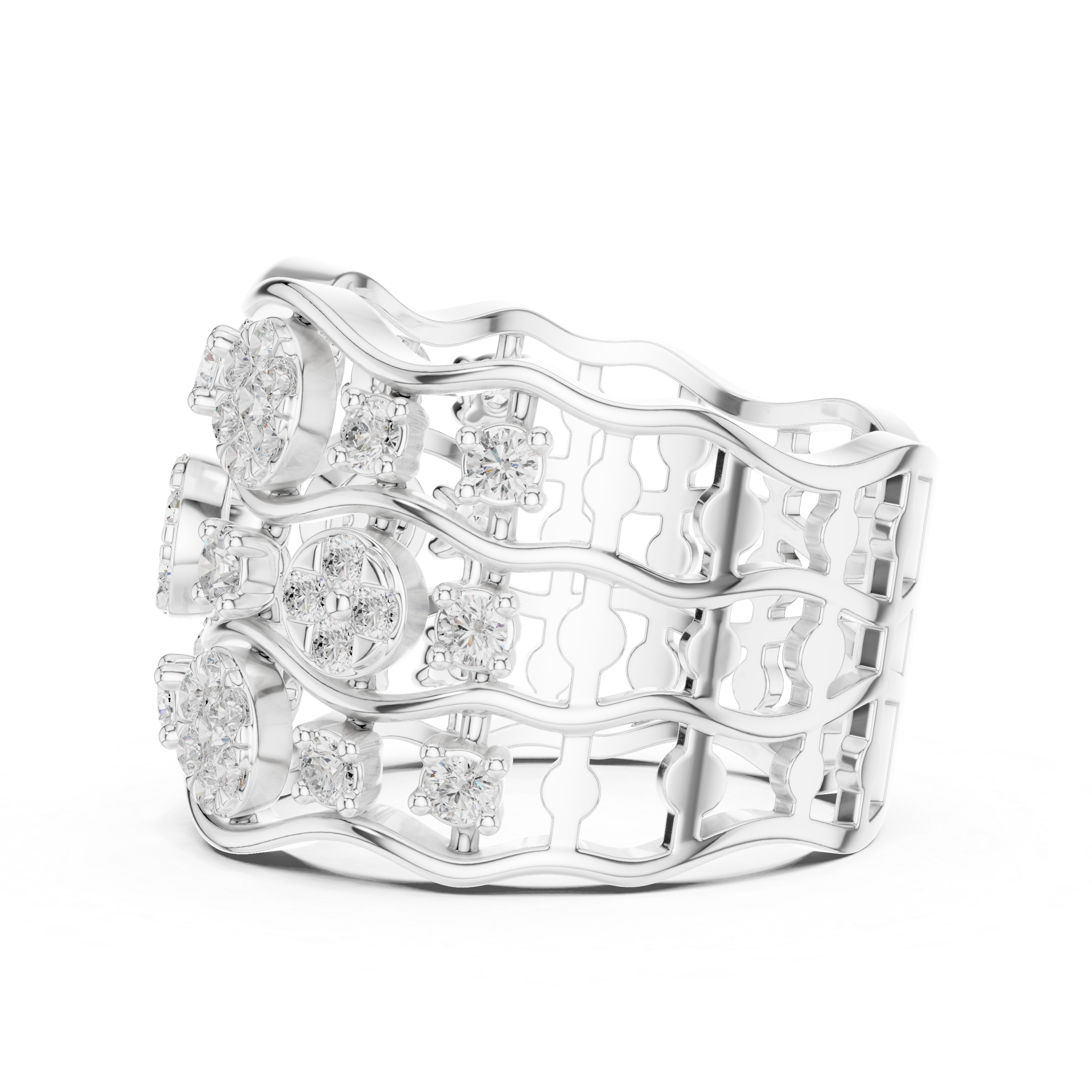 Luxury Diamond Wide Band Ring