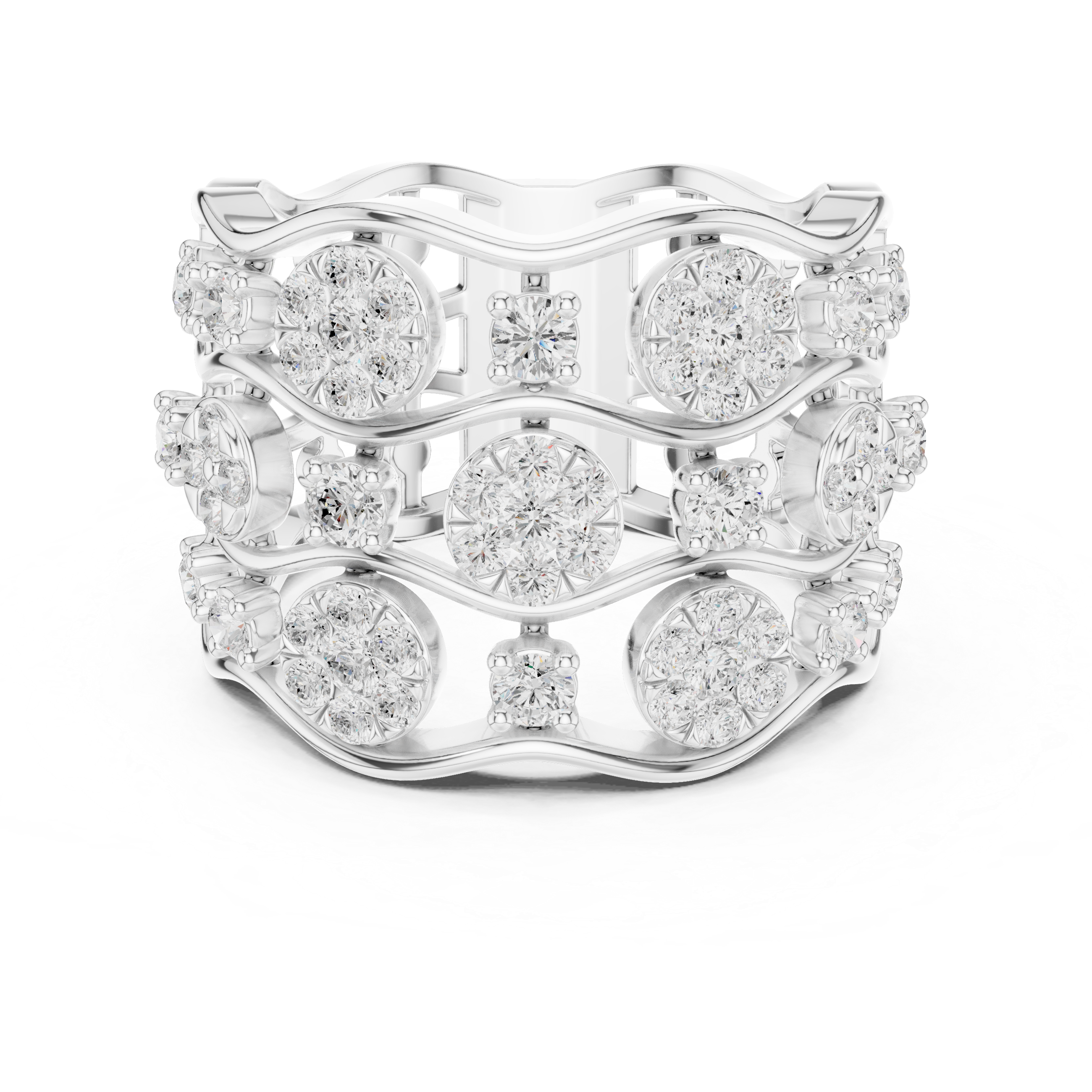 Luxury Diamond Wide Band Ring