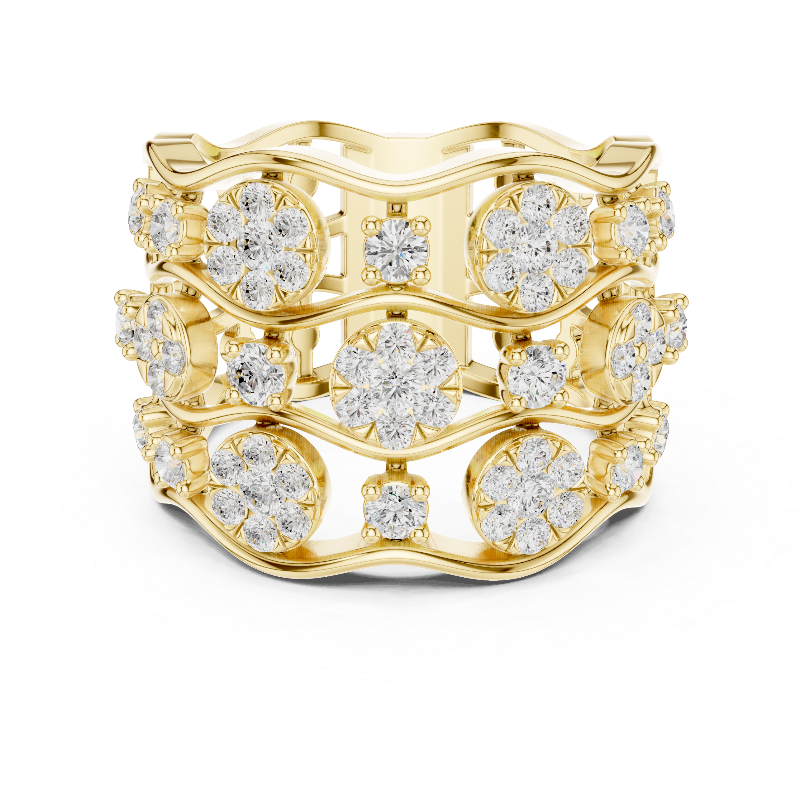 Luxury Diamond Wide Band Ring