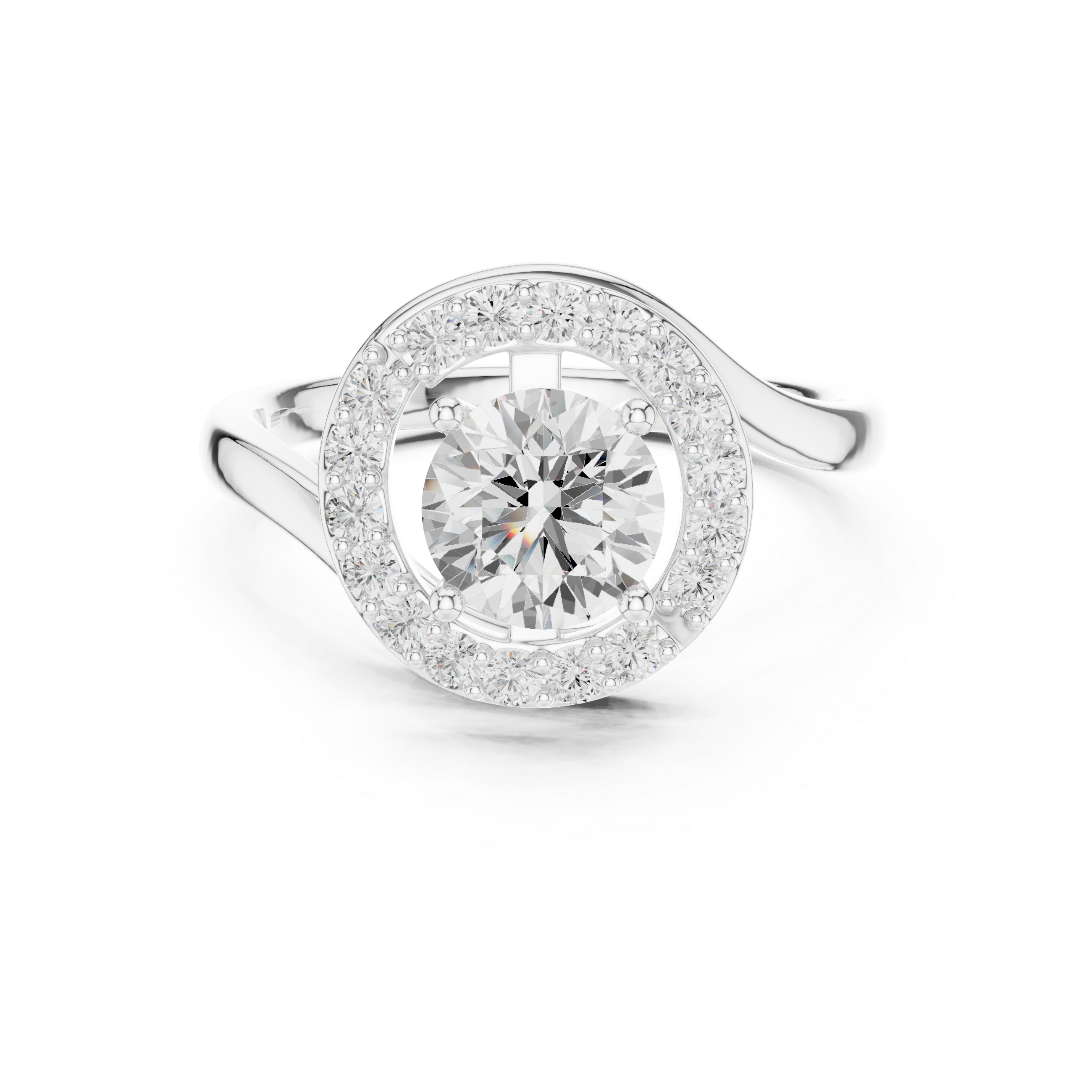 Twisted Halo Diamond Ring