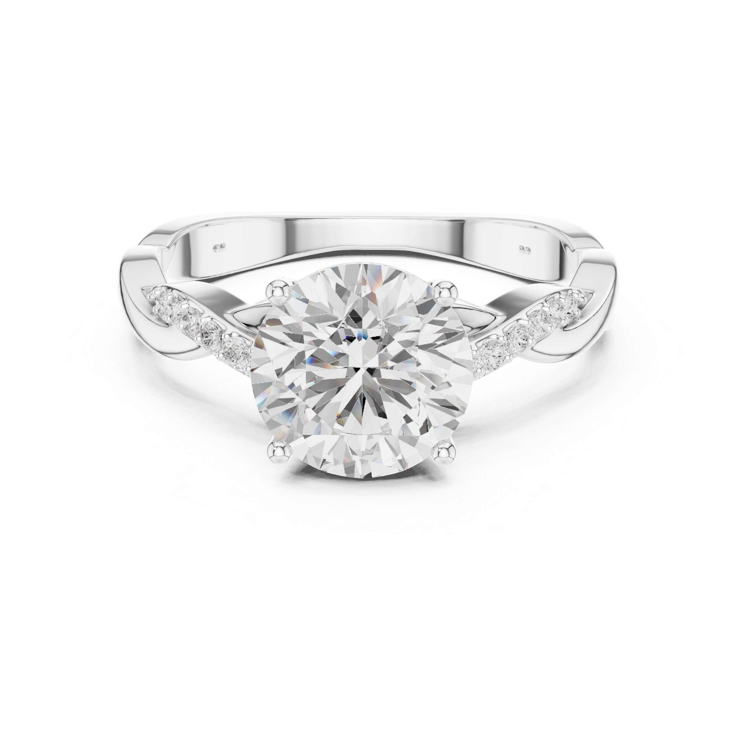 Twisted Diamond Solitaire Ring