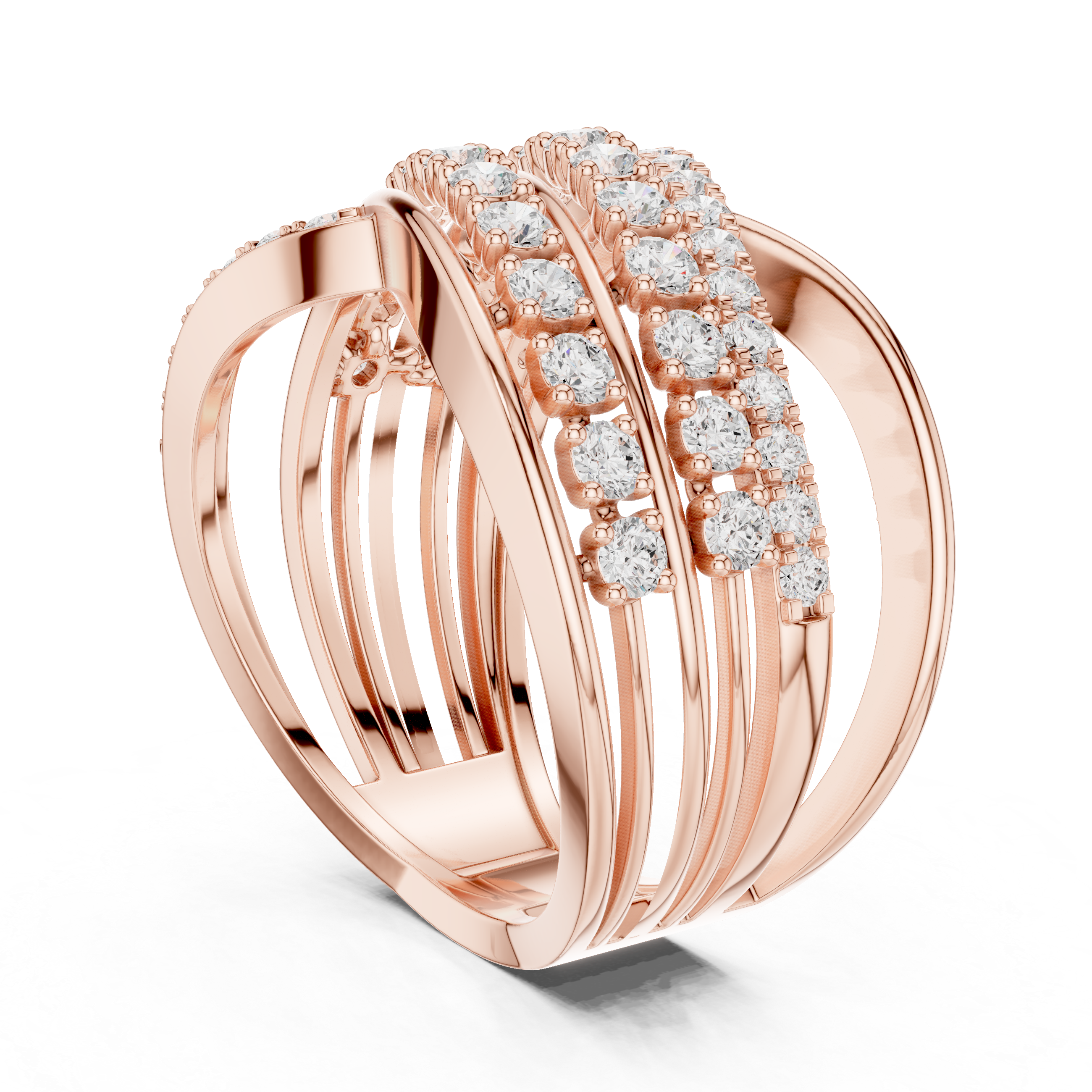 Luxury Multi Row Diamond Ring