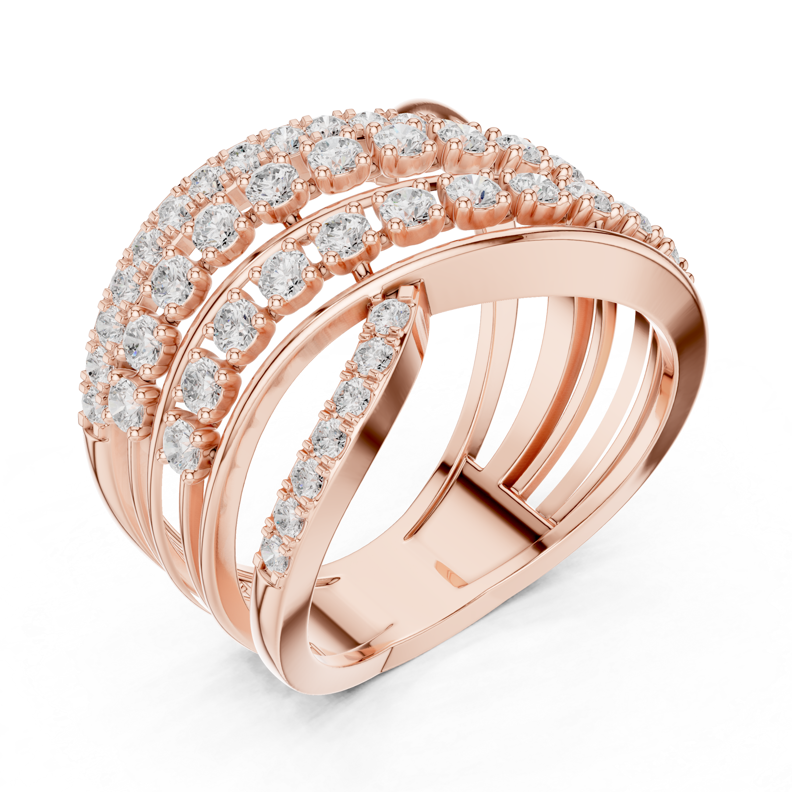 Luxury Multi Row Diamond Ring