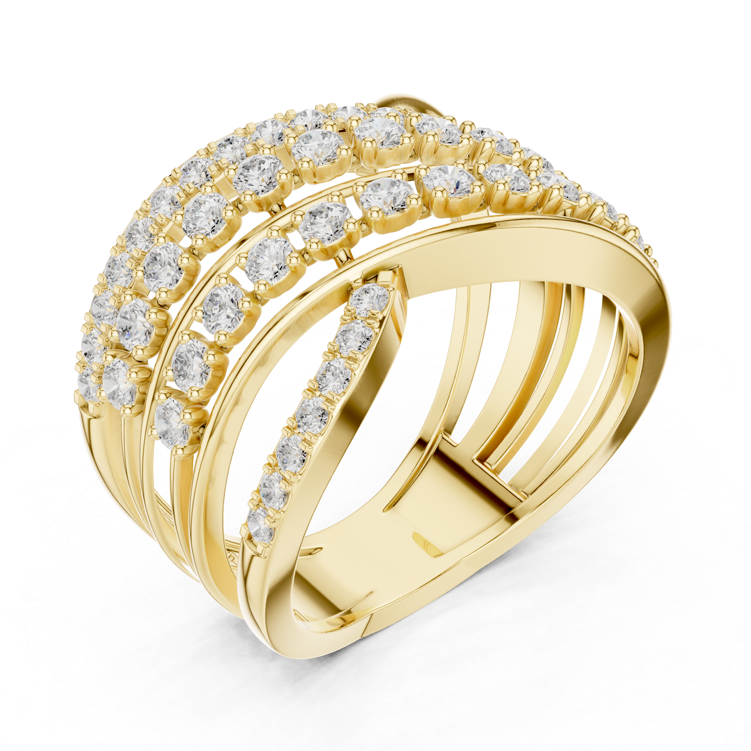 Luxury Multi Row Diamond Ring