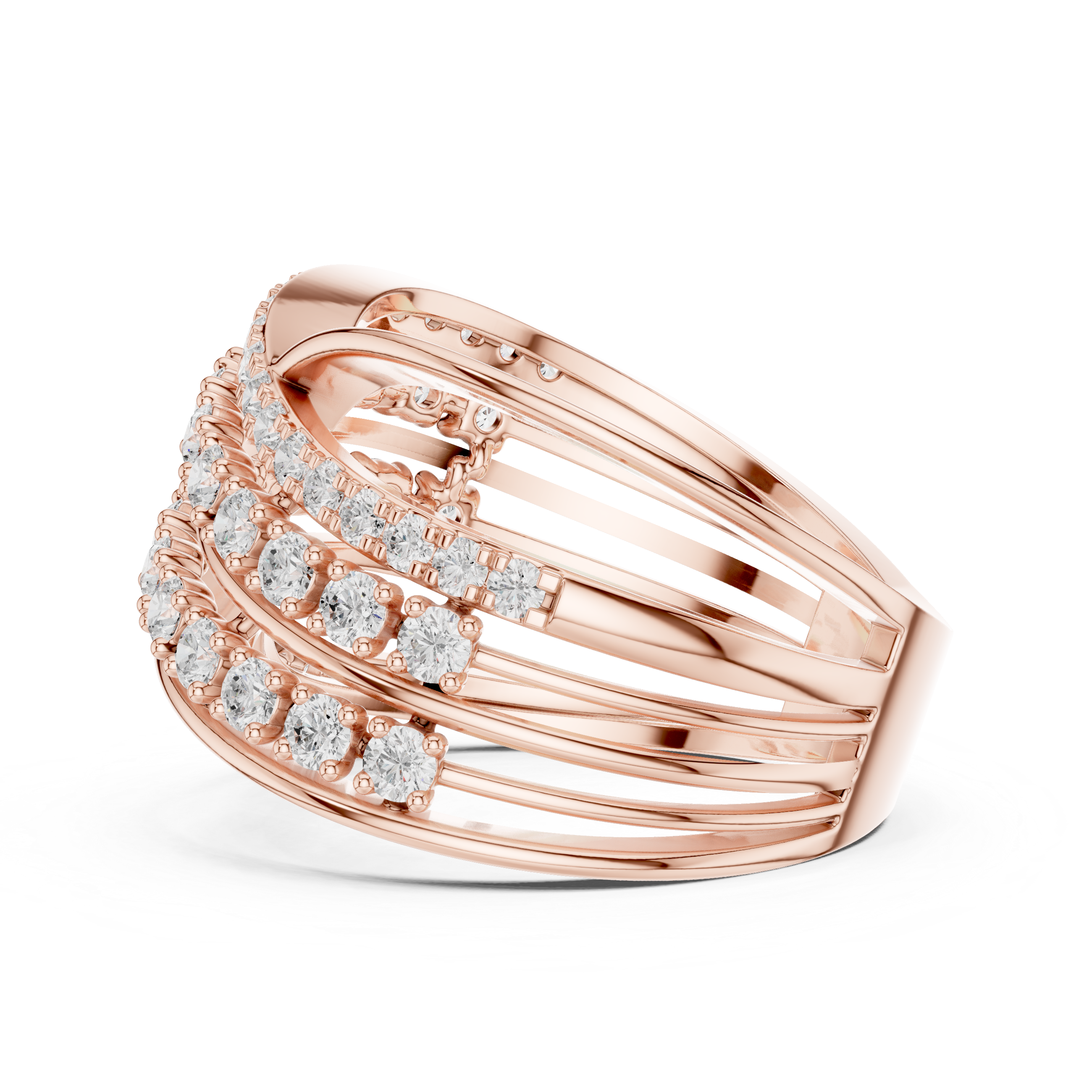 Luxury Multi Row Diamond Ring