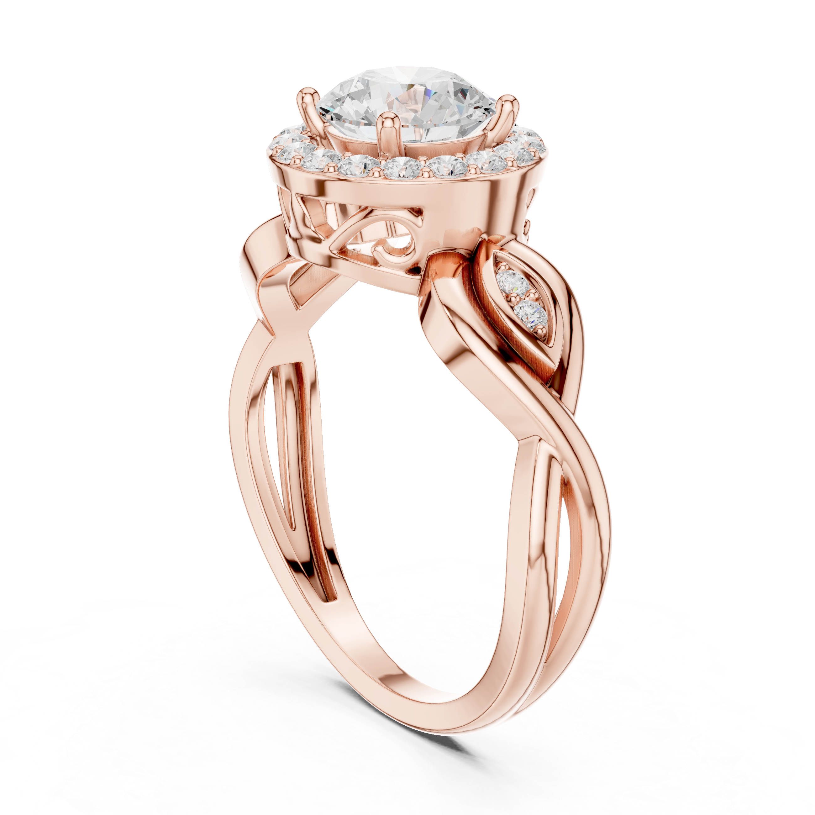 Luxury Halo Diamond Engagement Ring