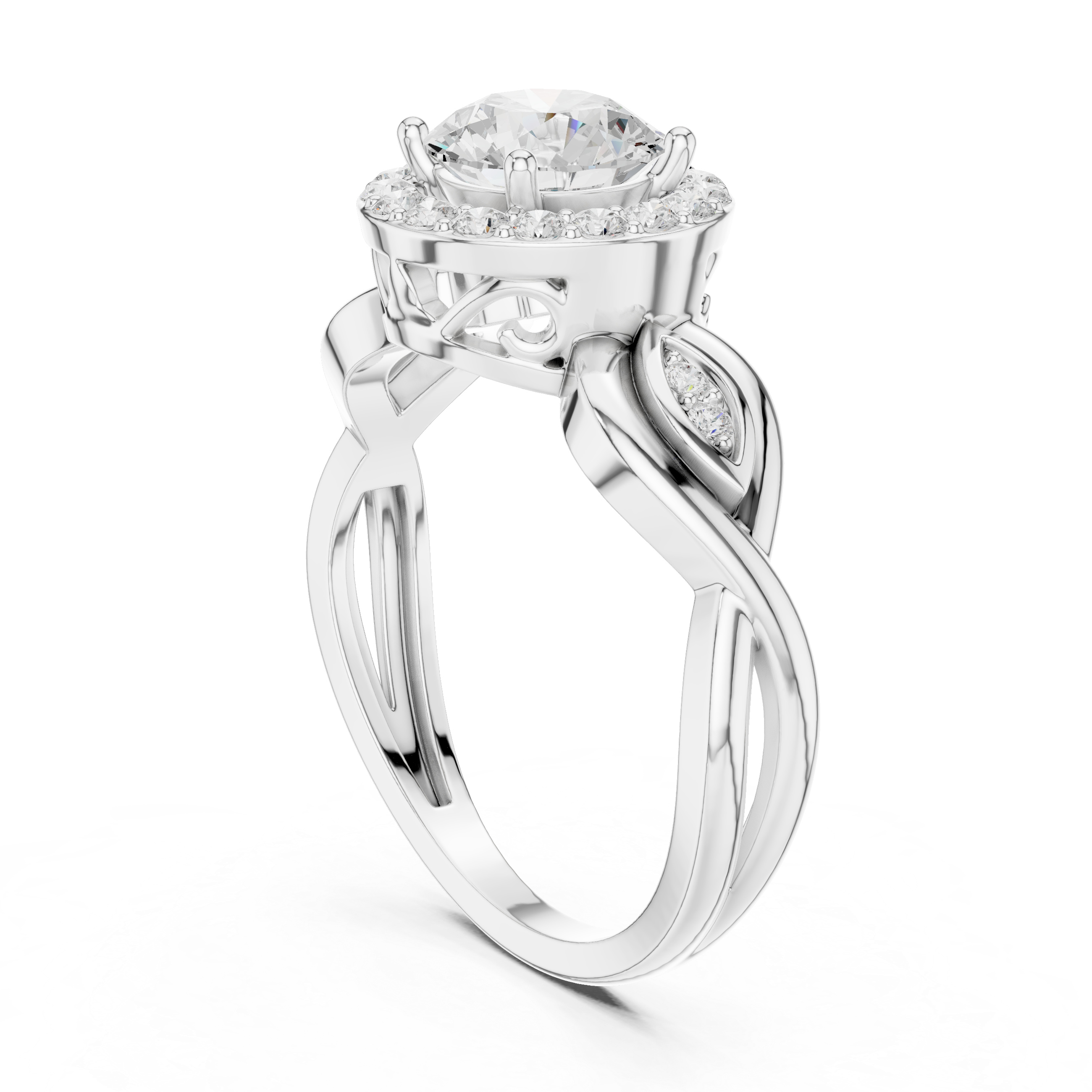 Luxury Halo Diamond Engagement Ring