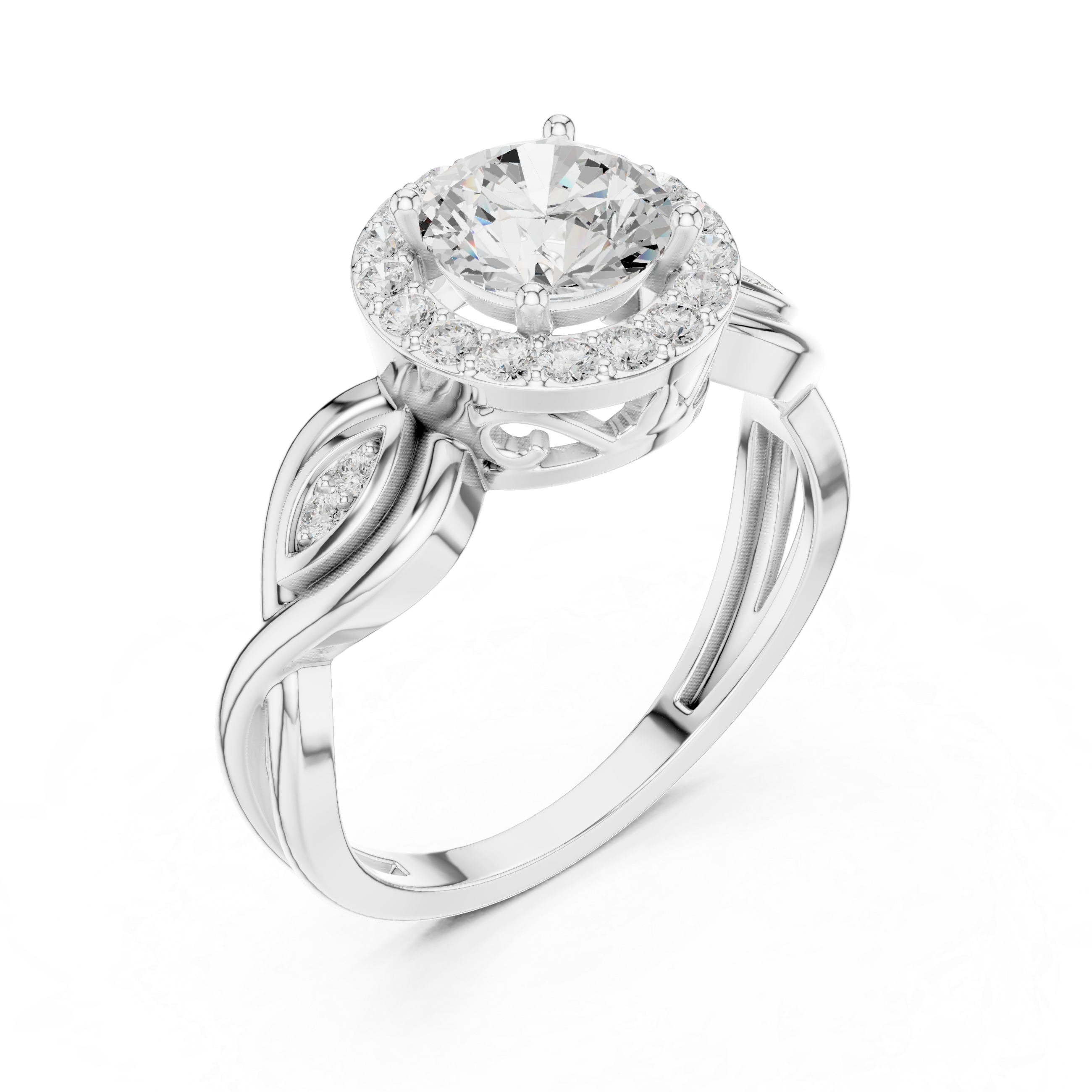 Luxury Halo Diamond Engagement Ring