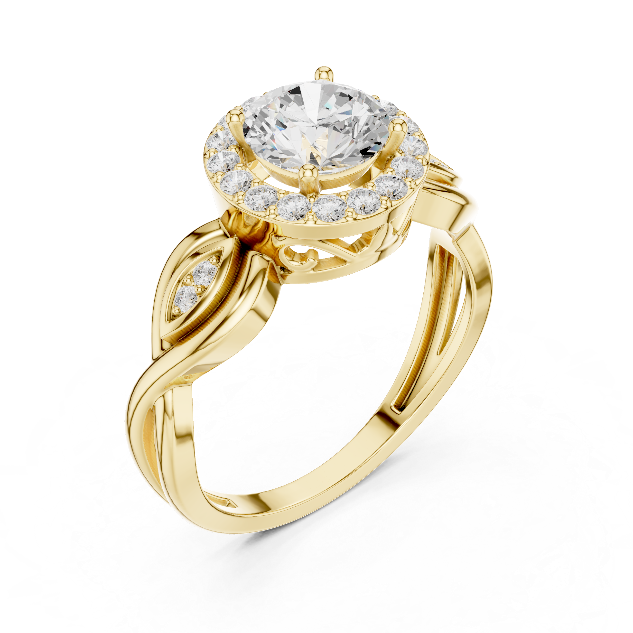Luxury Halo Diamond Engagement Ring