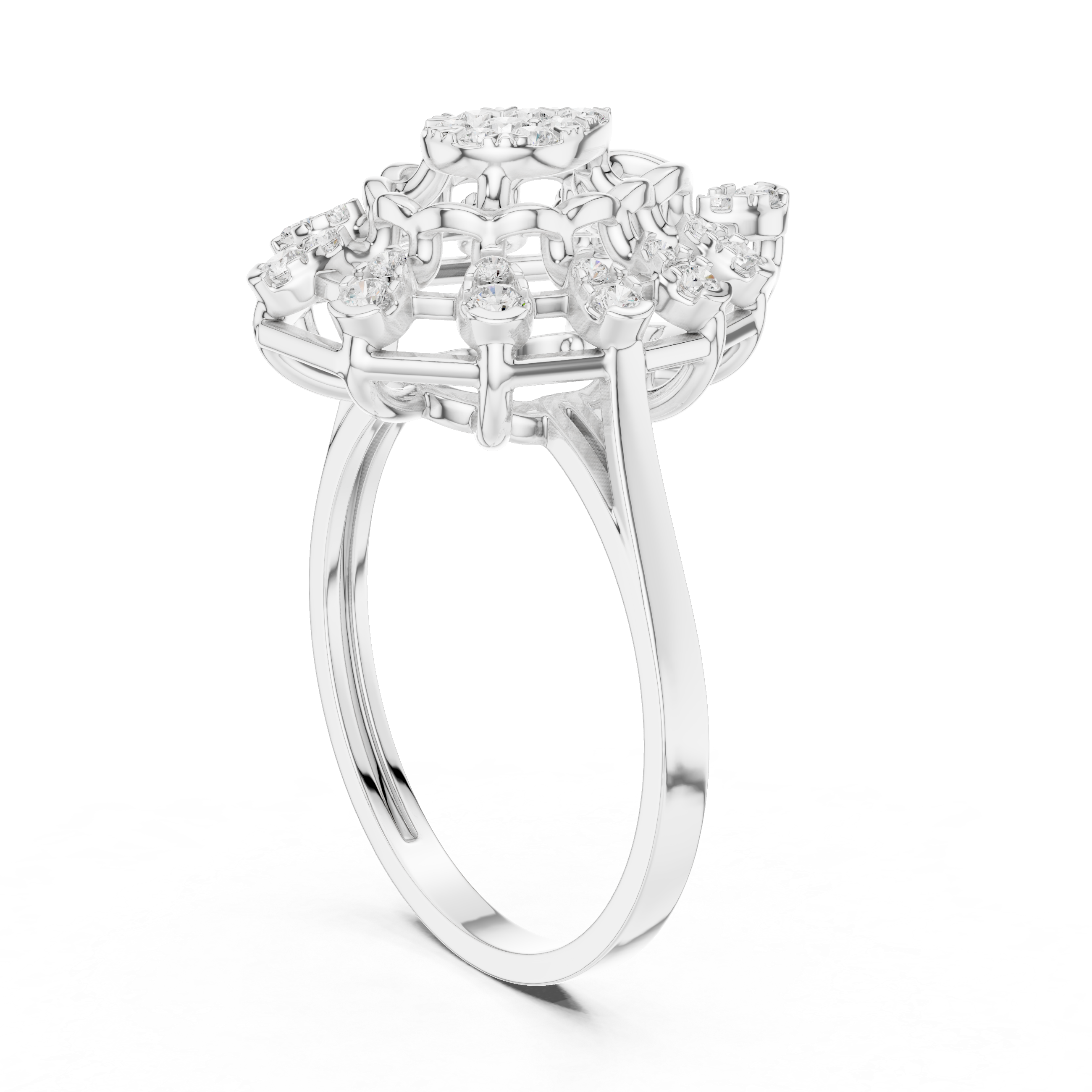 Luxury Pear Halo Statement Ring