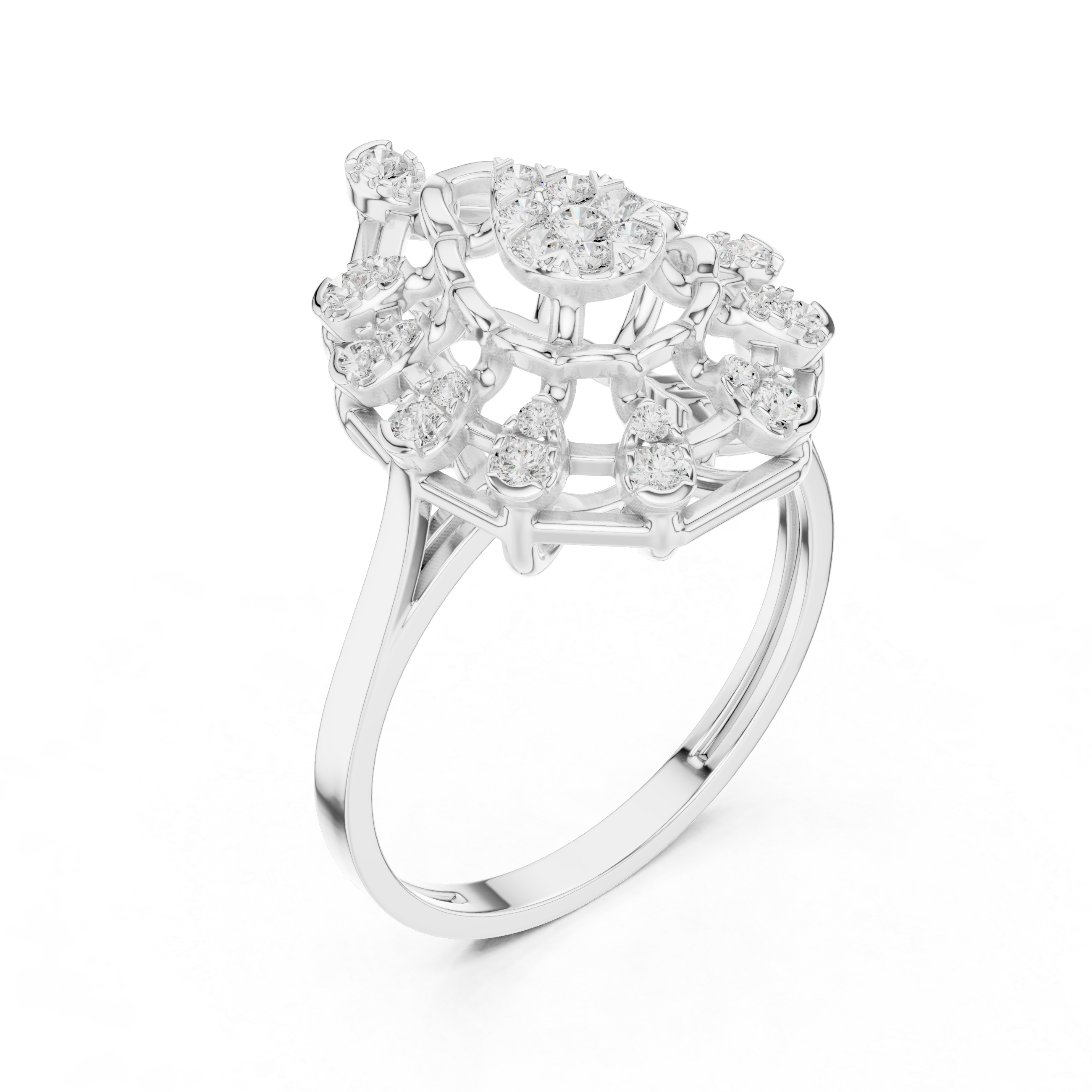 Luxury Pear Halo Statement Ring