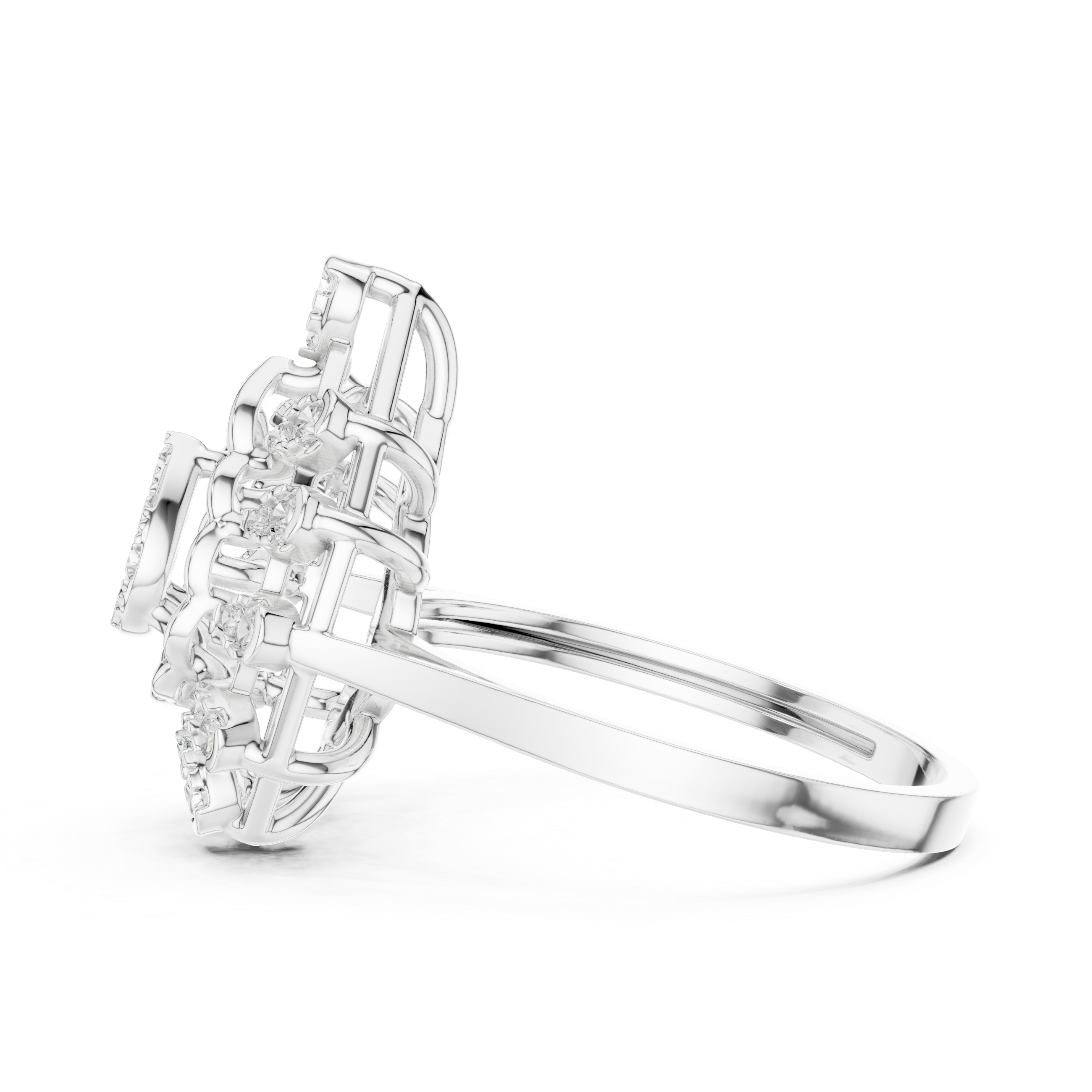 Luxury Pear Halo Statement Ring