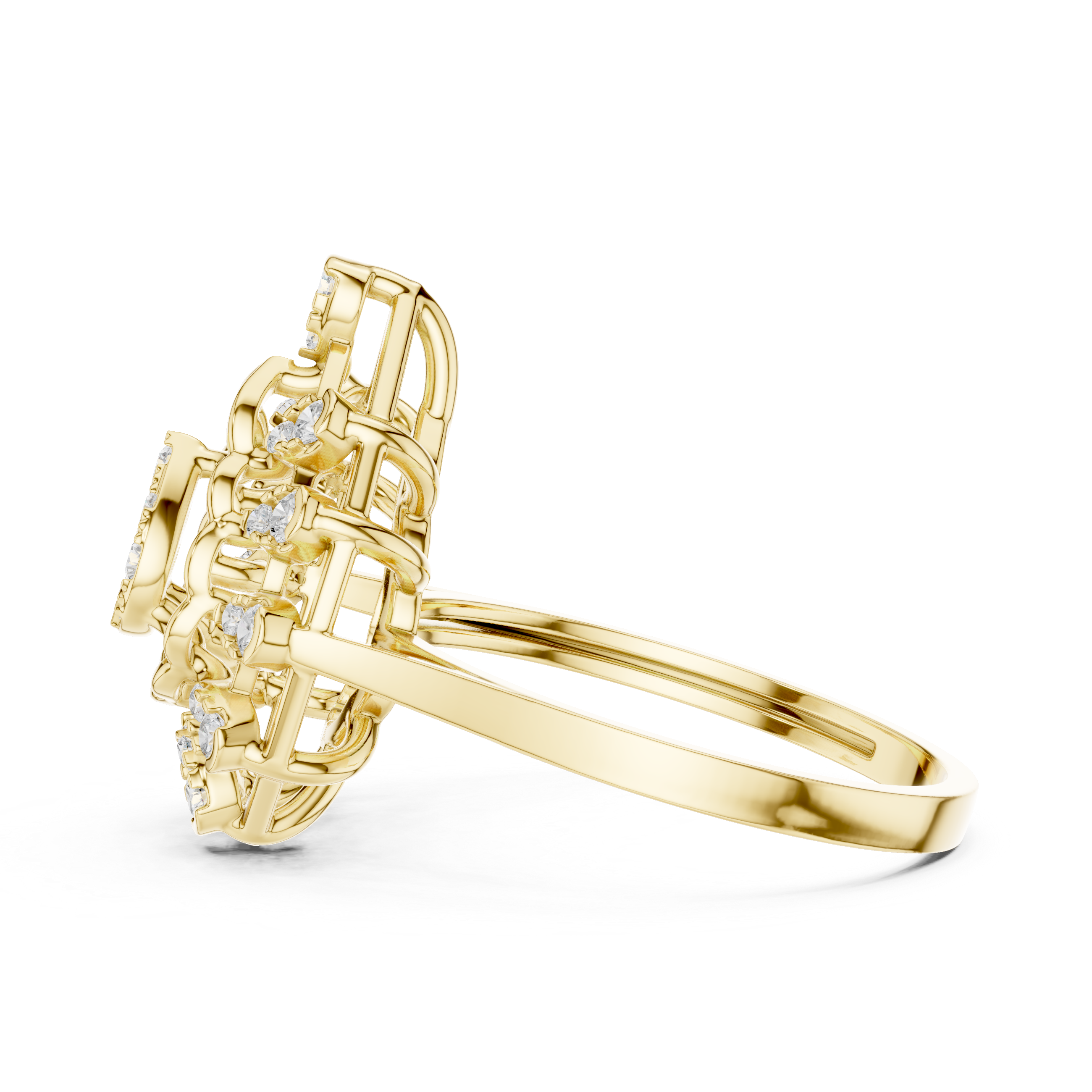 Luxury Pear Halo Statement Ring