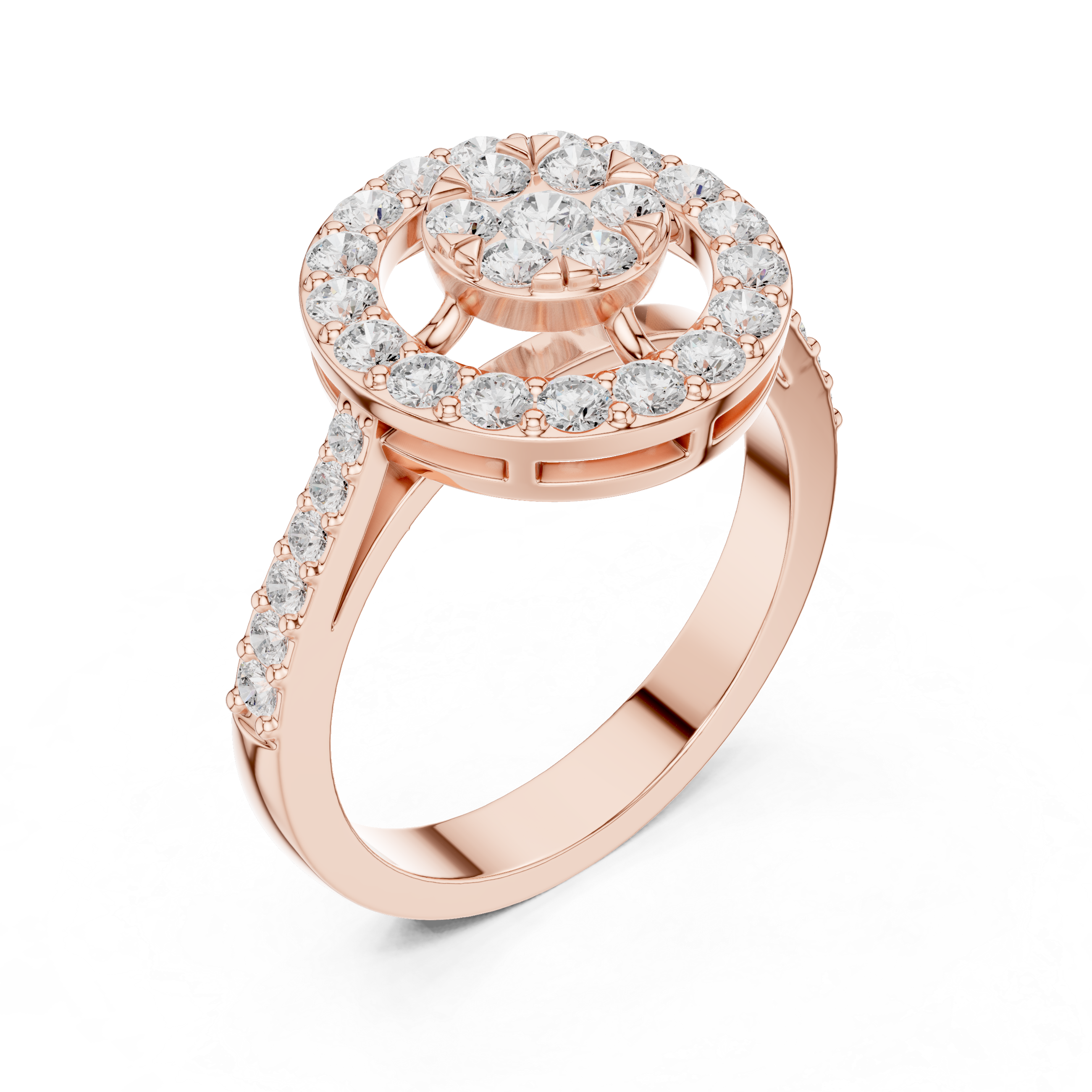 Luxury Double Halo Cluster Ring