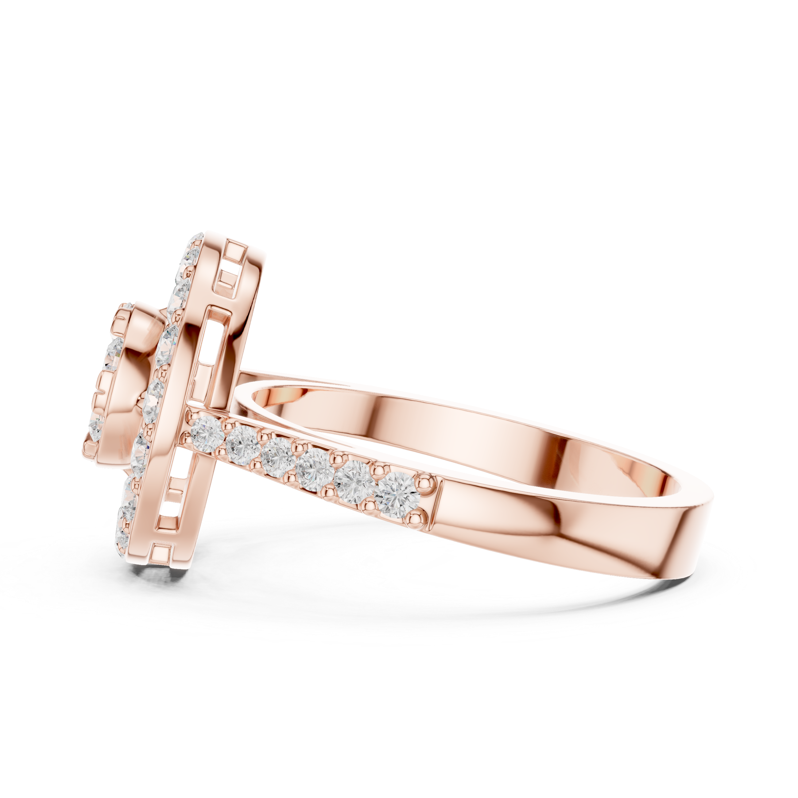 Luxury Double Halo Cluster Ring