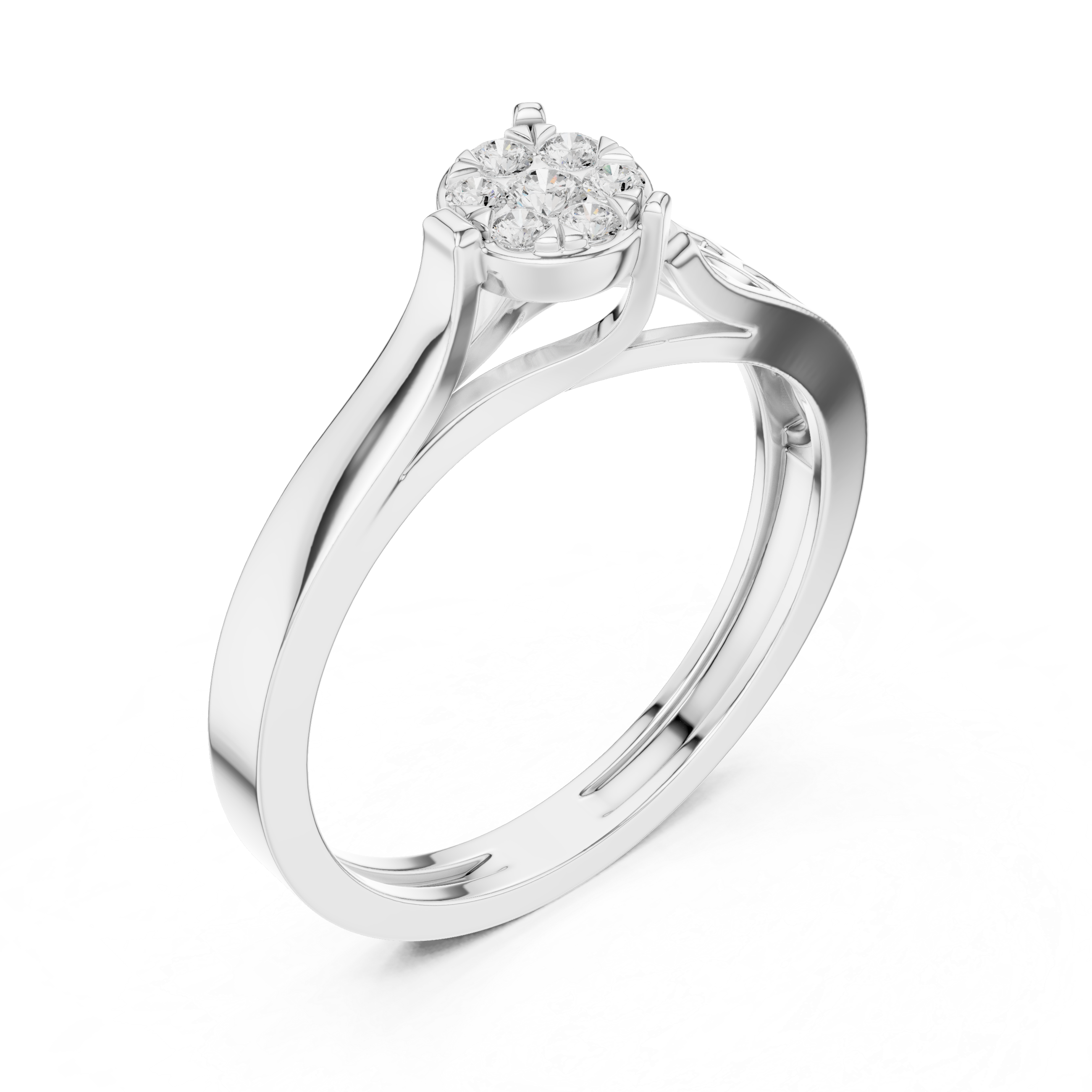 Openwork Floral Cluster Ring