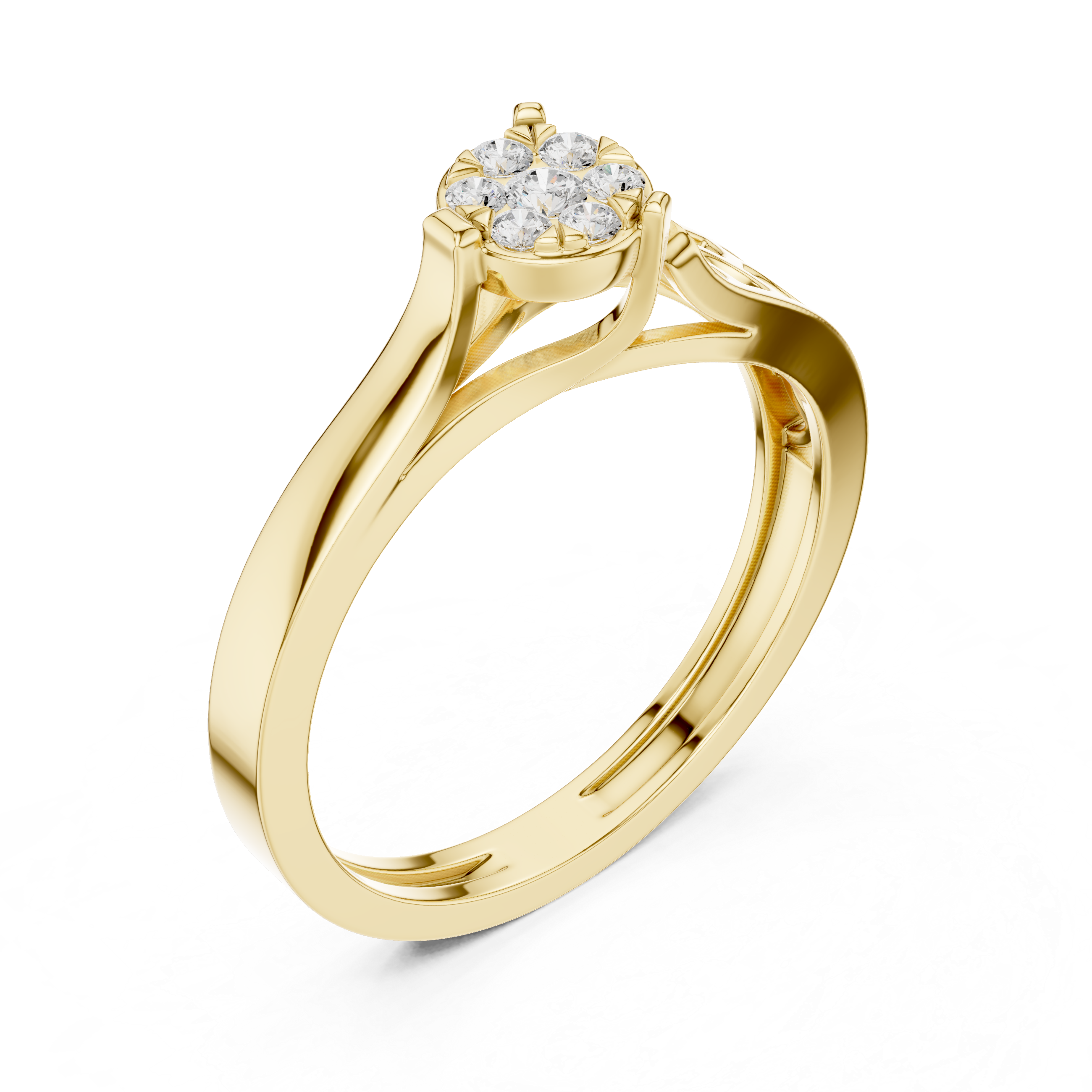 Openwork Floral Cluster Ring