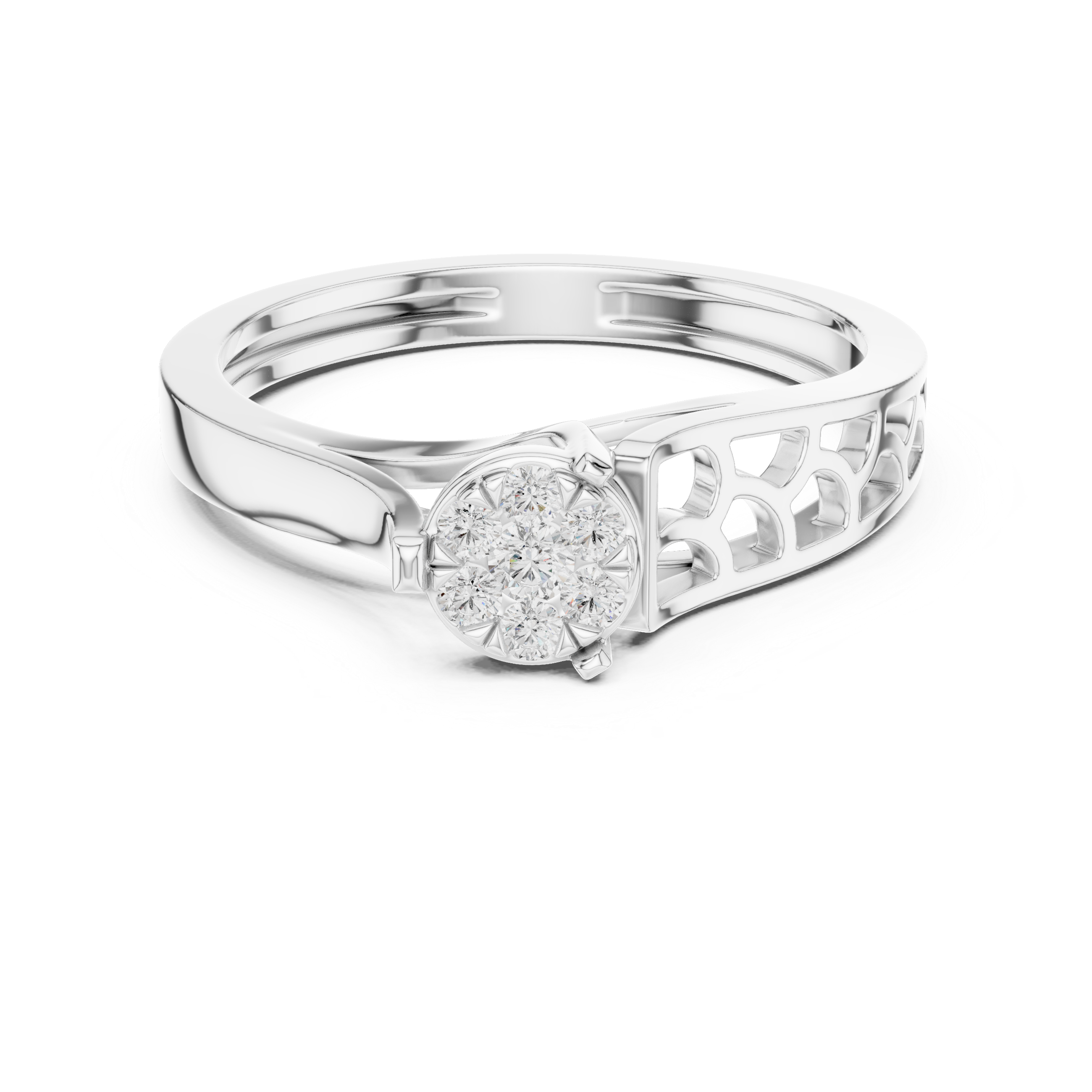 Openwork Floral Cluster Ring