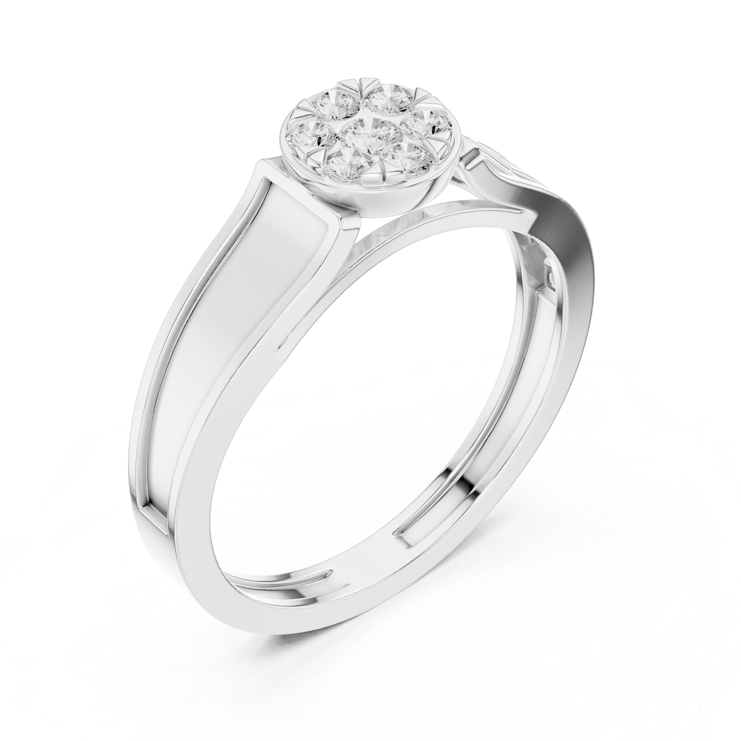 Greek Key Cluster Diamond Ring