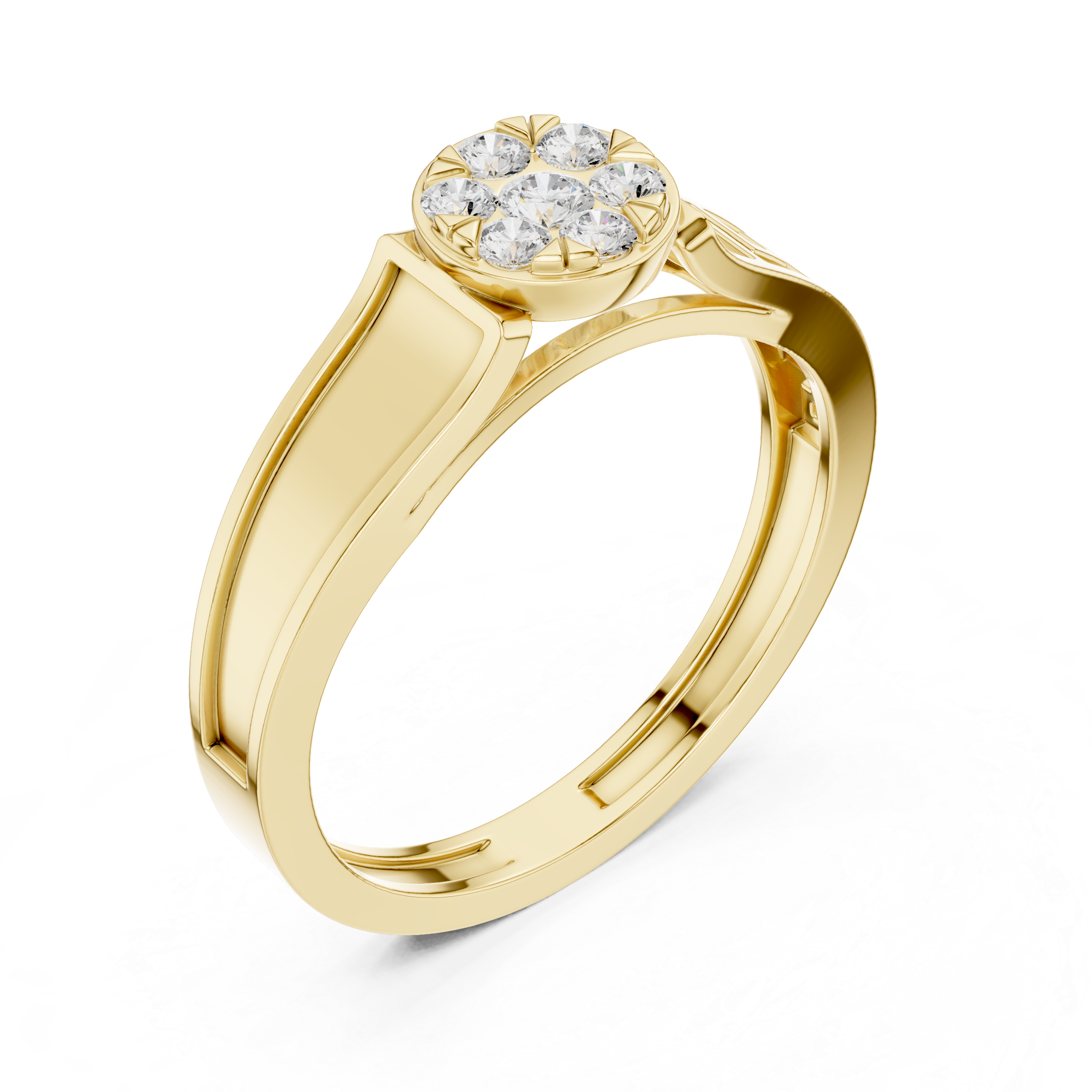 Greek Key Cluster Diamond Ring