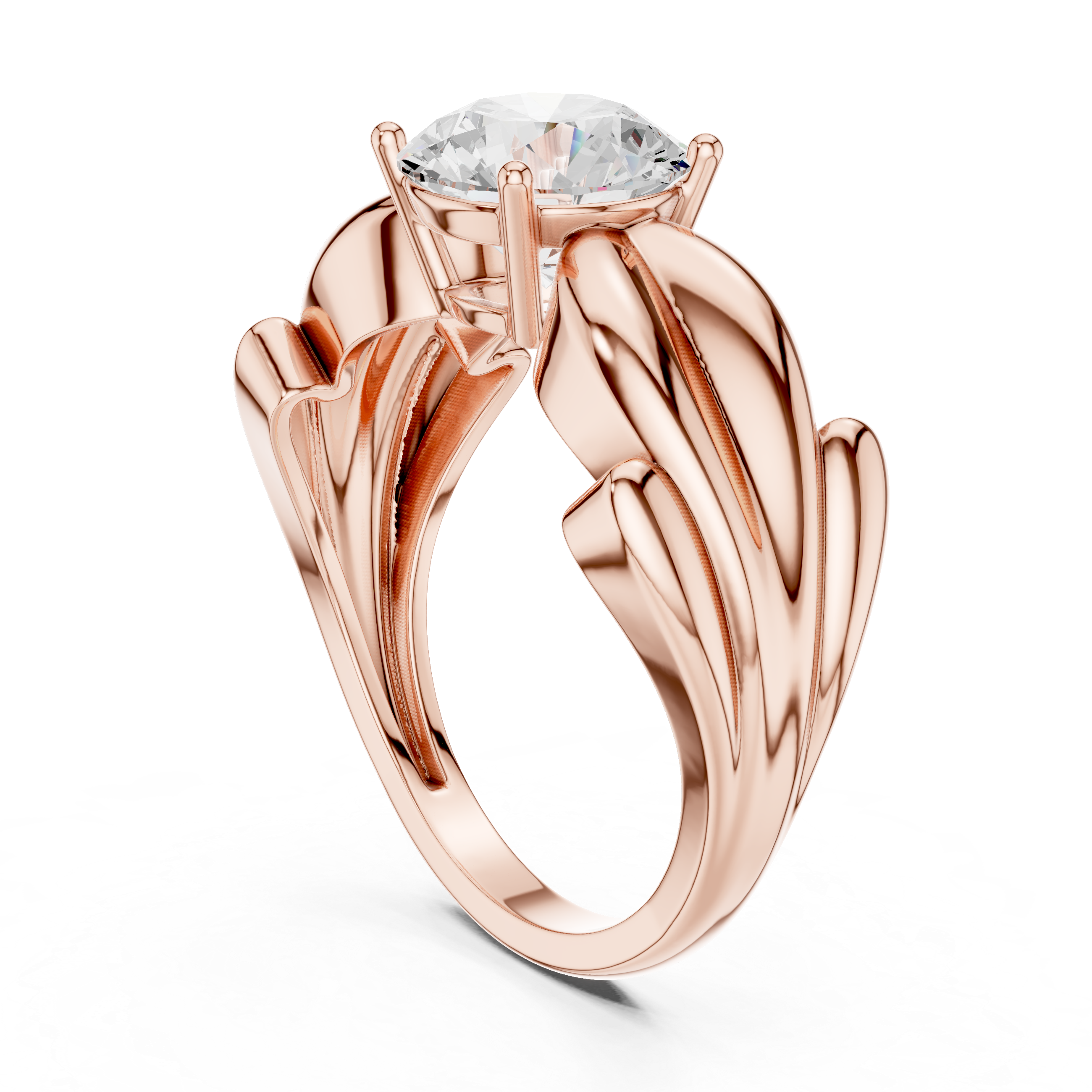 Braided Solitaire Diamond Engagement Ring