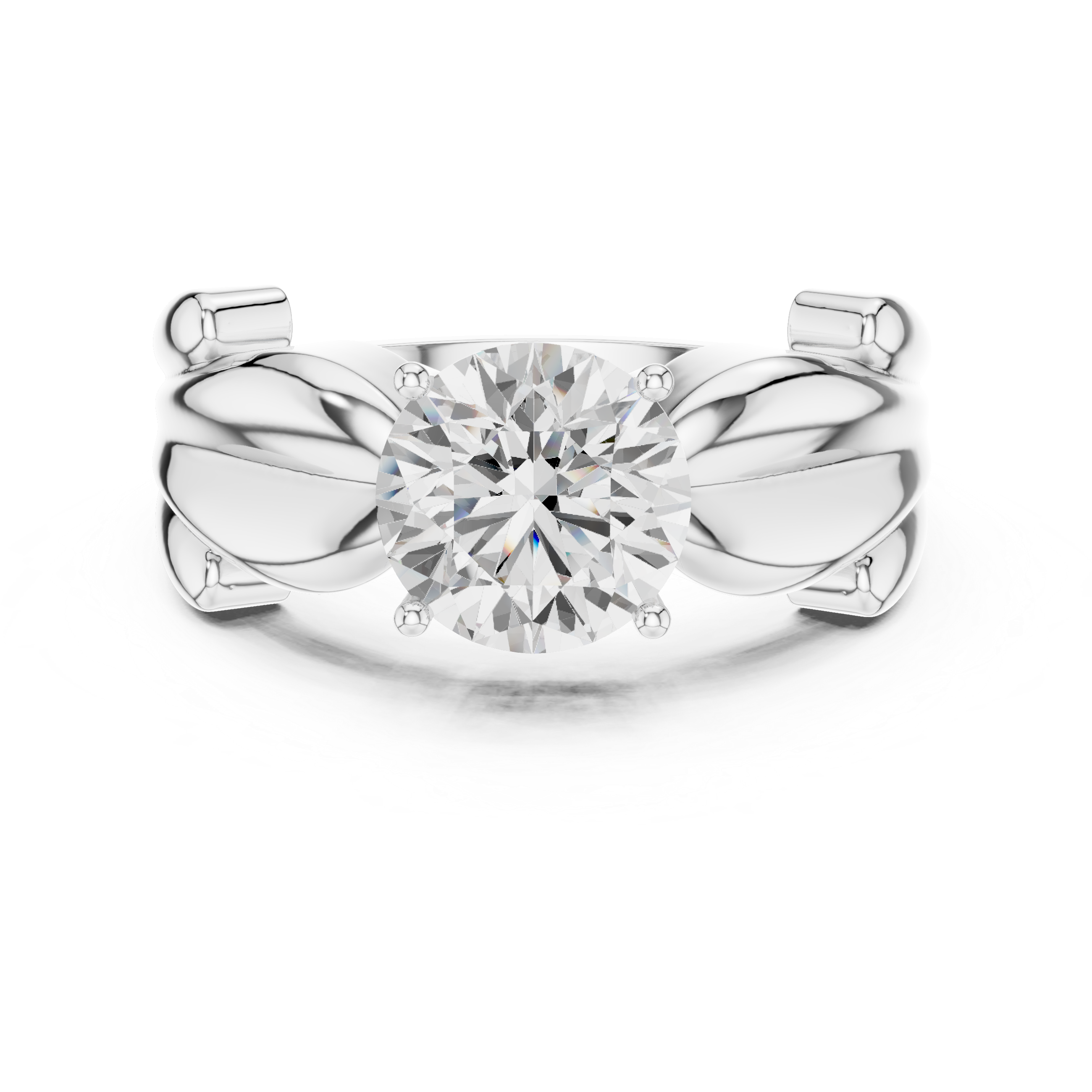 Braided Solitaire Diamond Engagement Ring