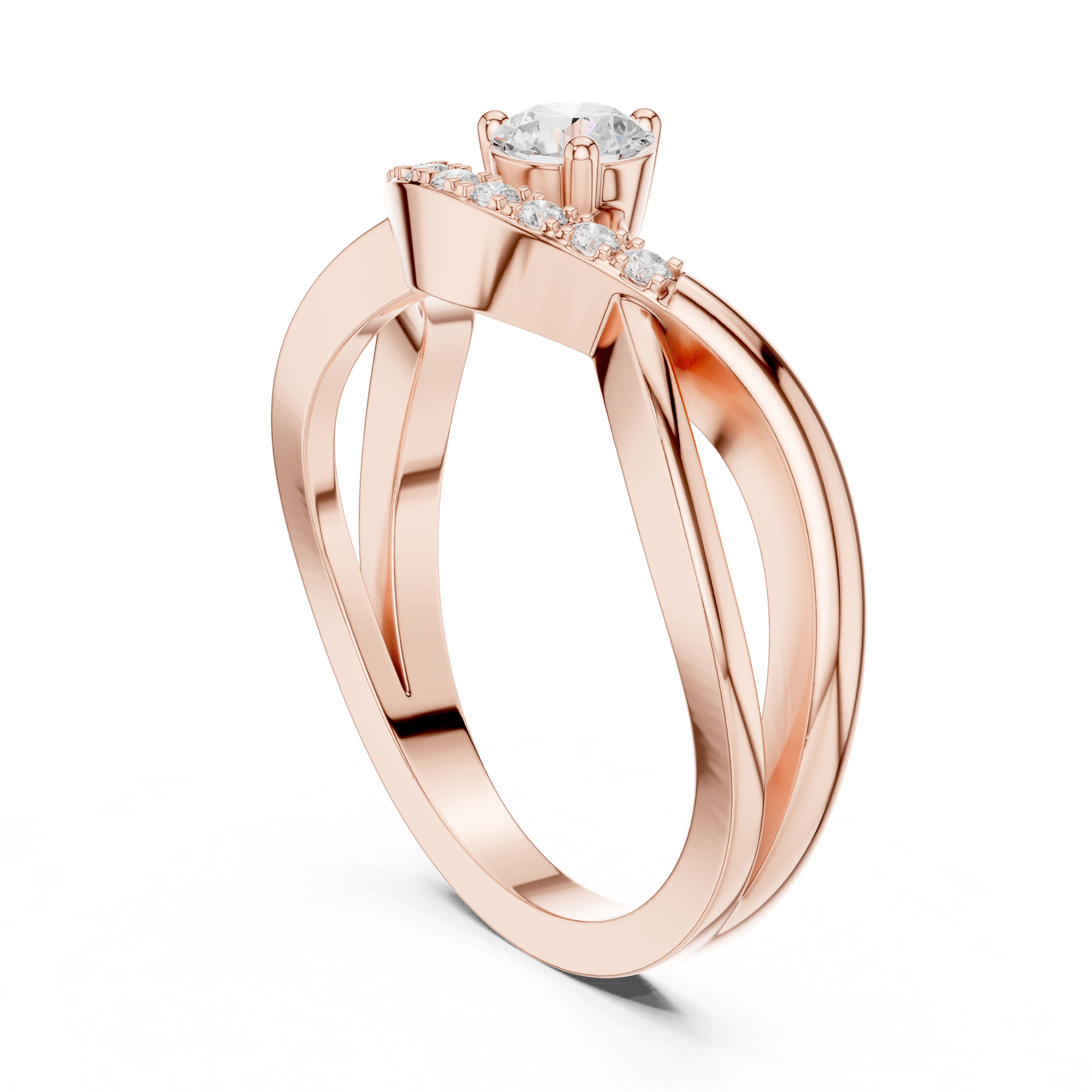 Twisted Pavé Diamond Engagement Ring