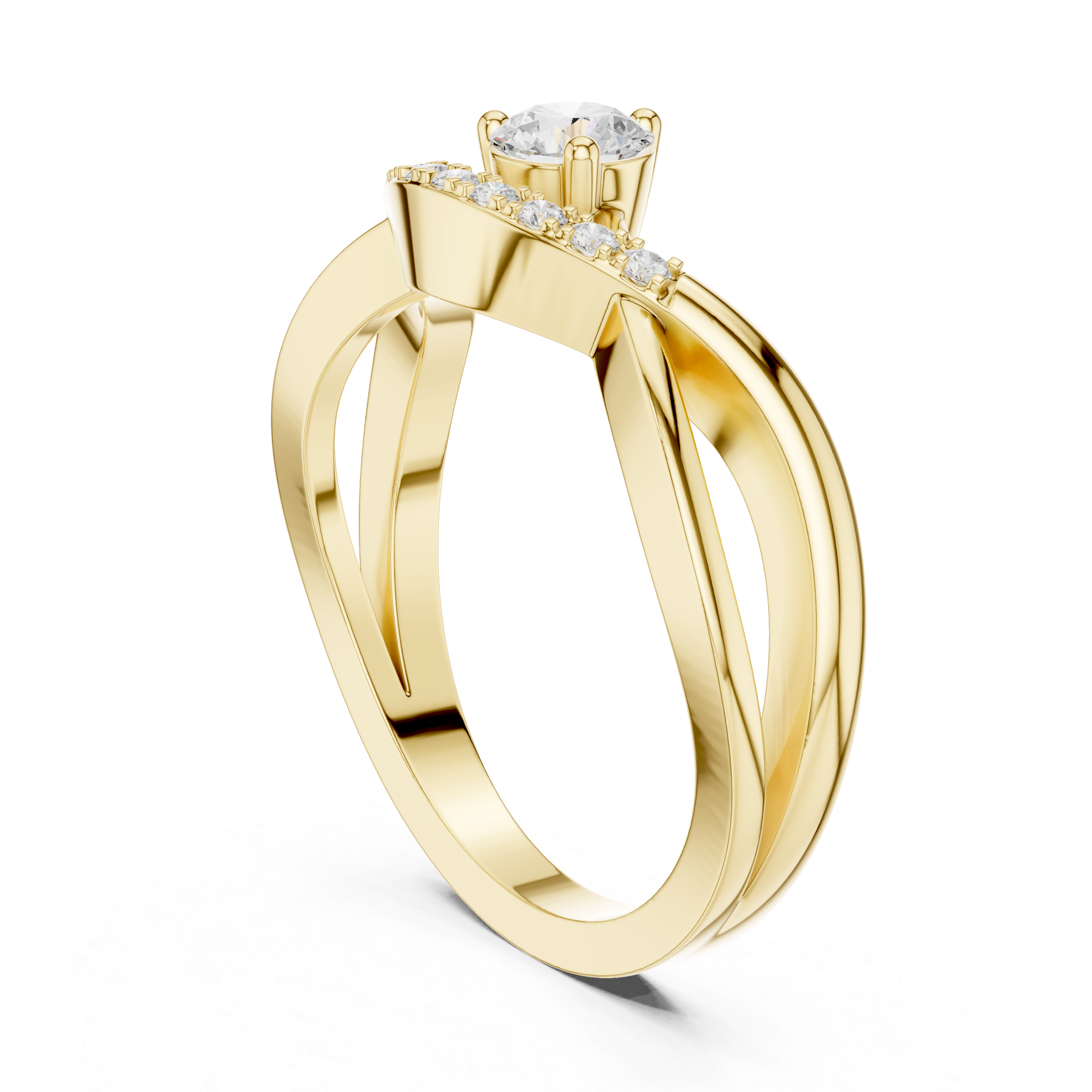 Twisted Pavé Diamond Engagement Ring