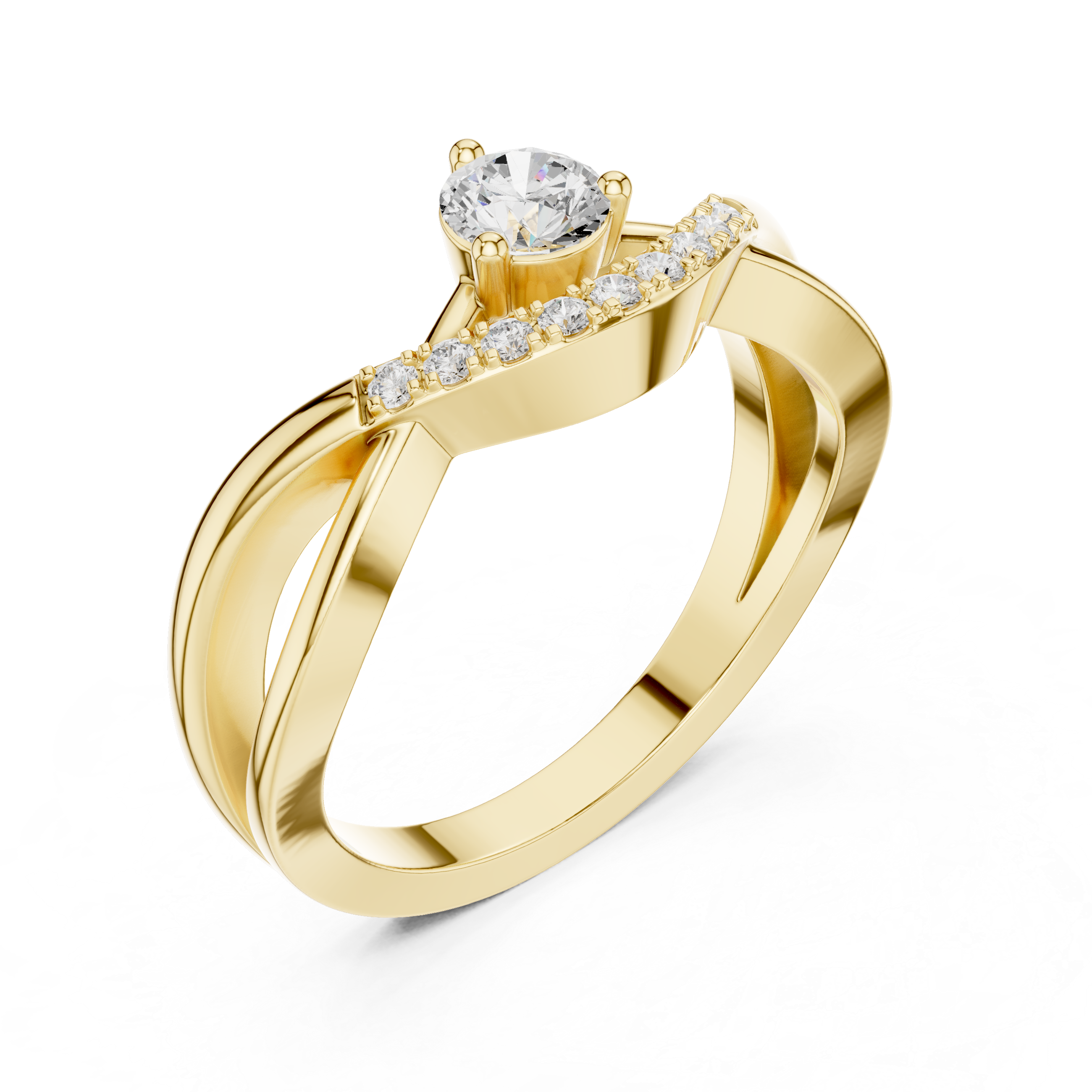 Twisted Pavé Diamond Engagement Ring