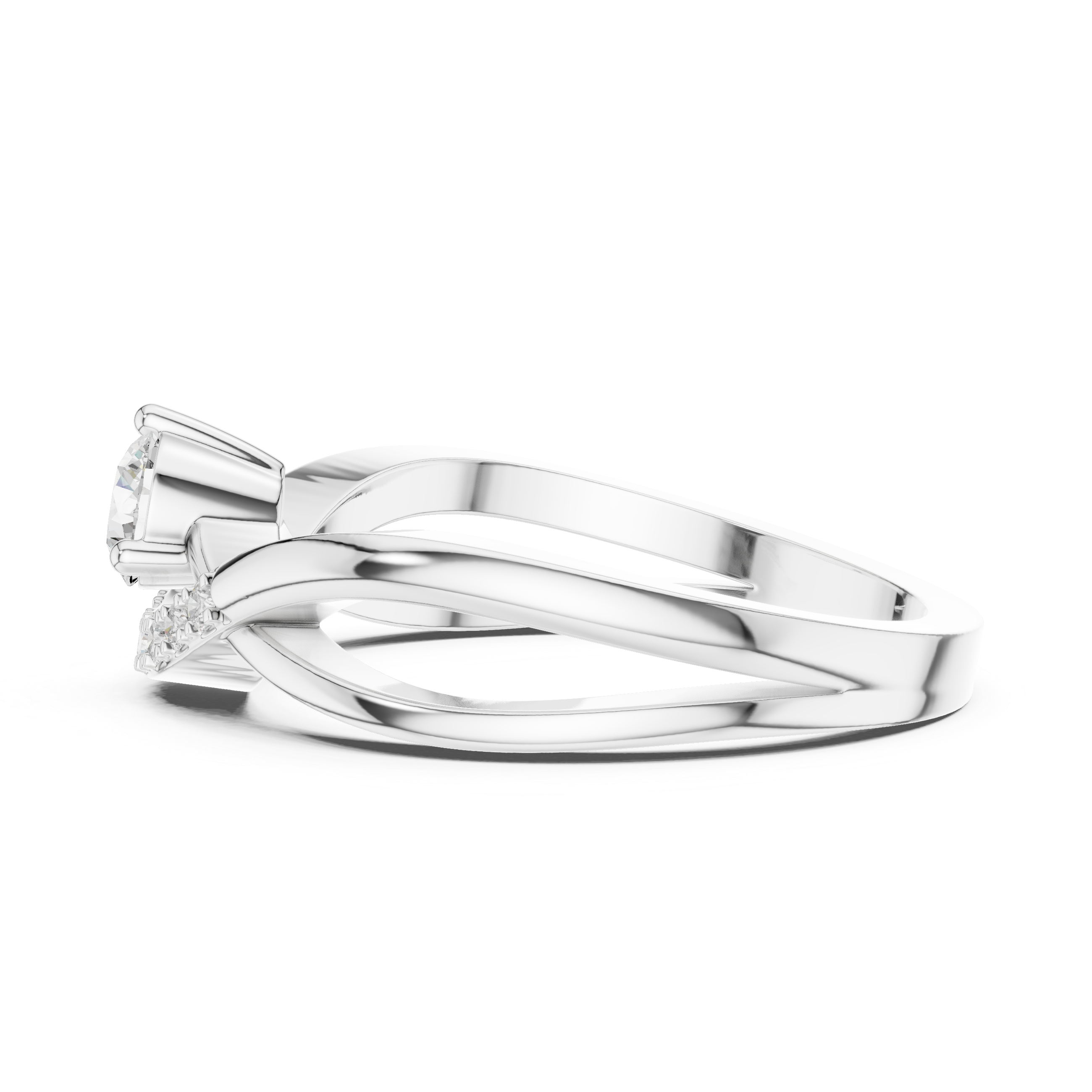 Twisted Pavé Diamond Engagement Ring