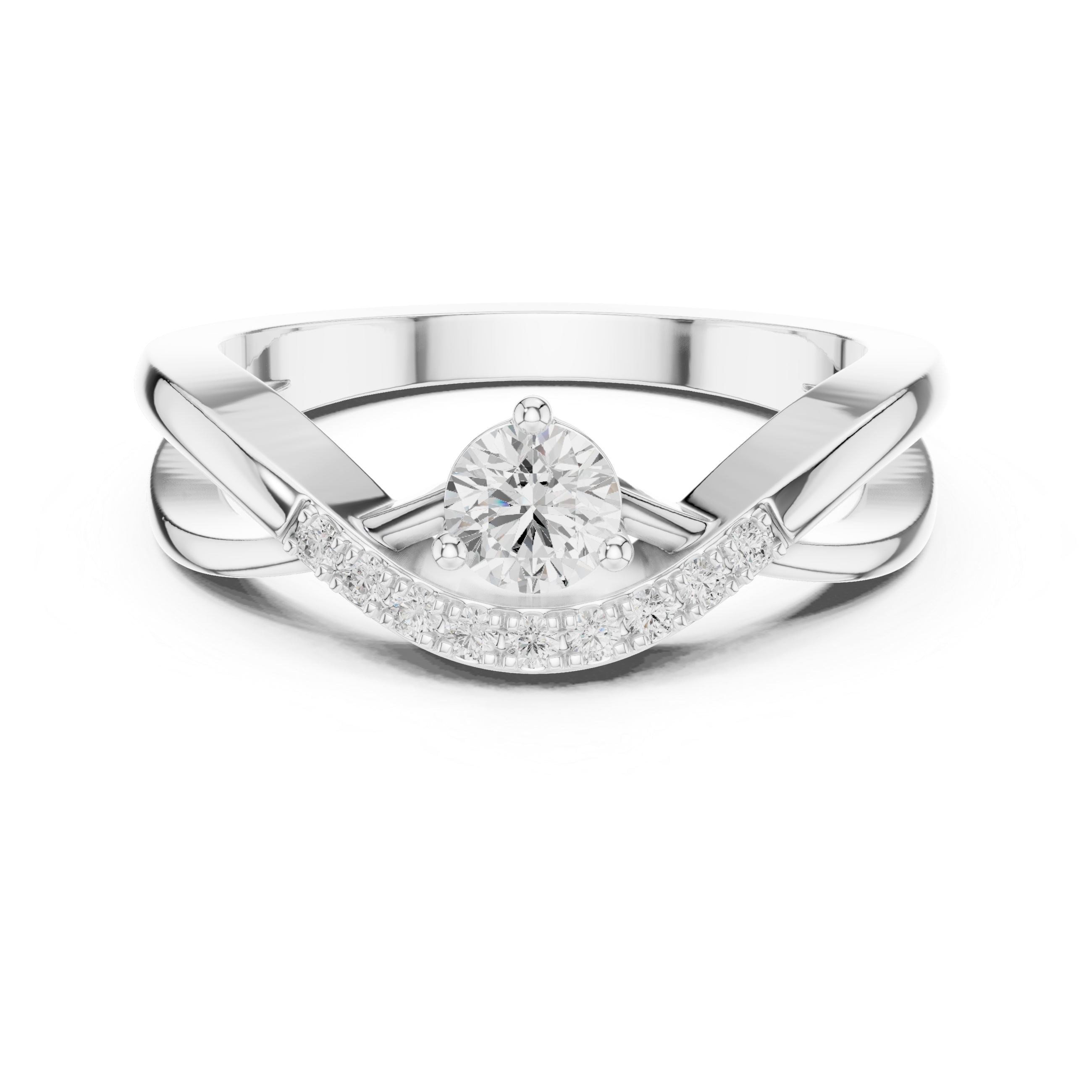 Twisted Pavé Diamond Engagement Ring